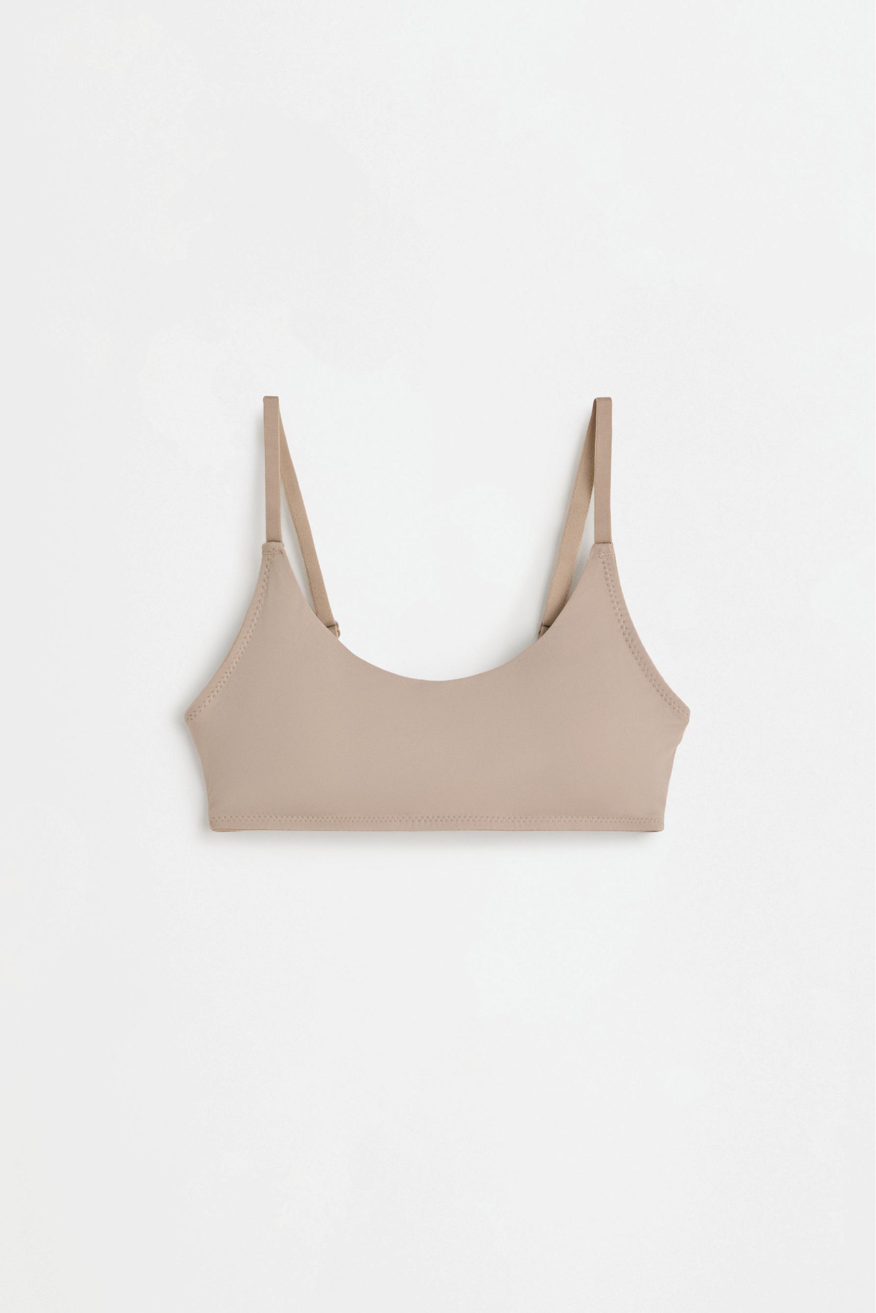 Microfibre crop top — BROWN