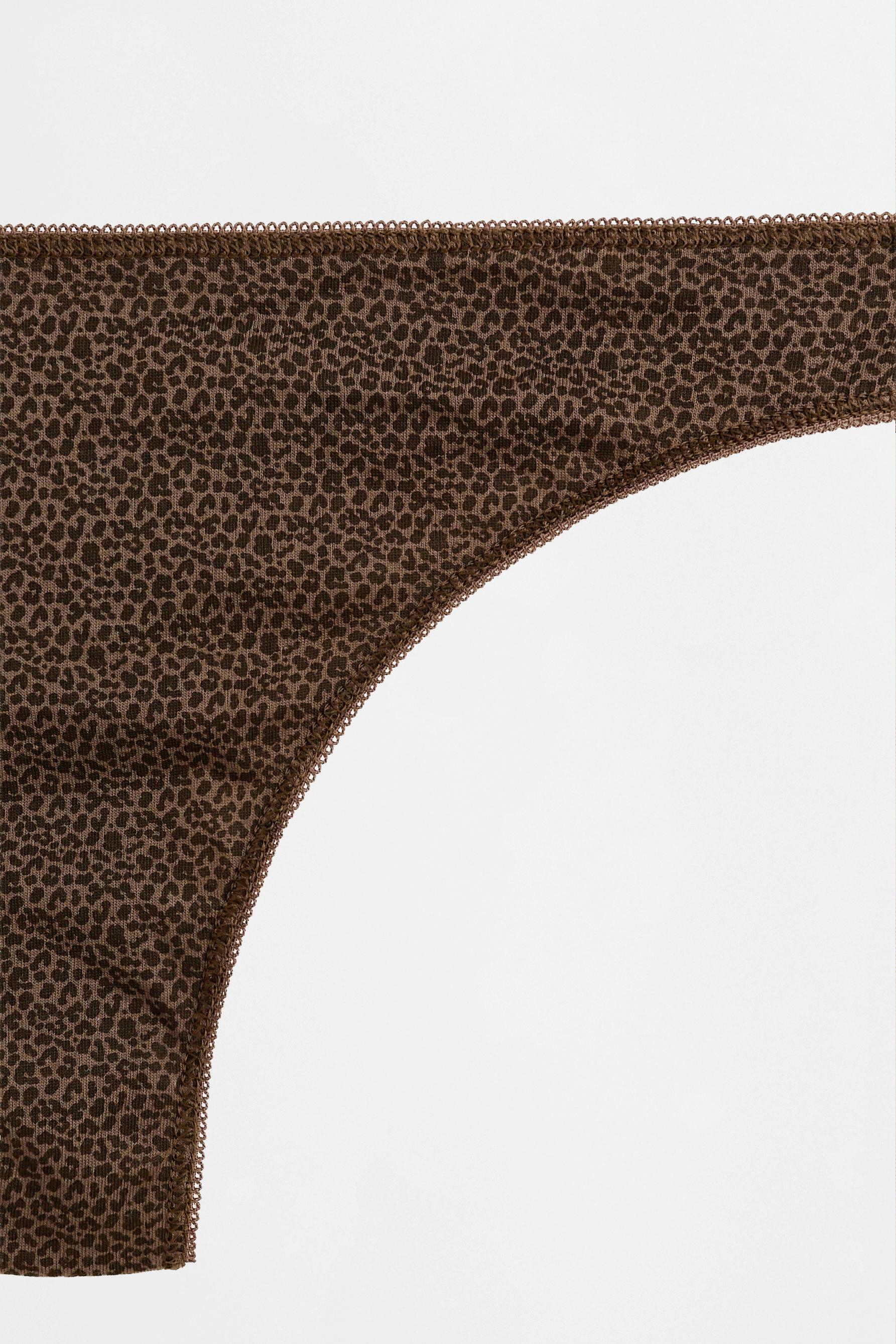 Pack 7 cotton thongs — BROWN