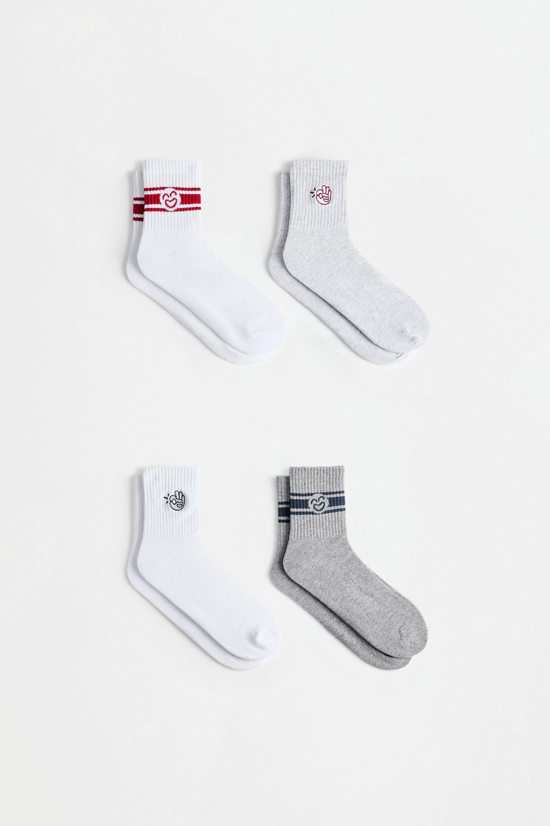 Printed short socks — GREY