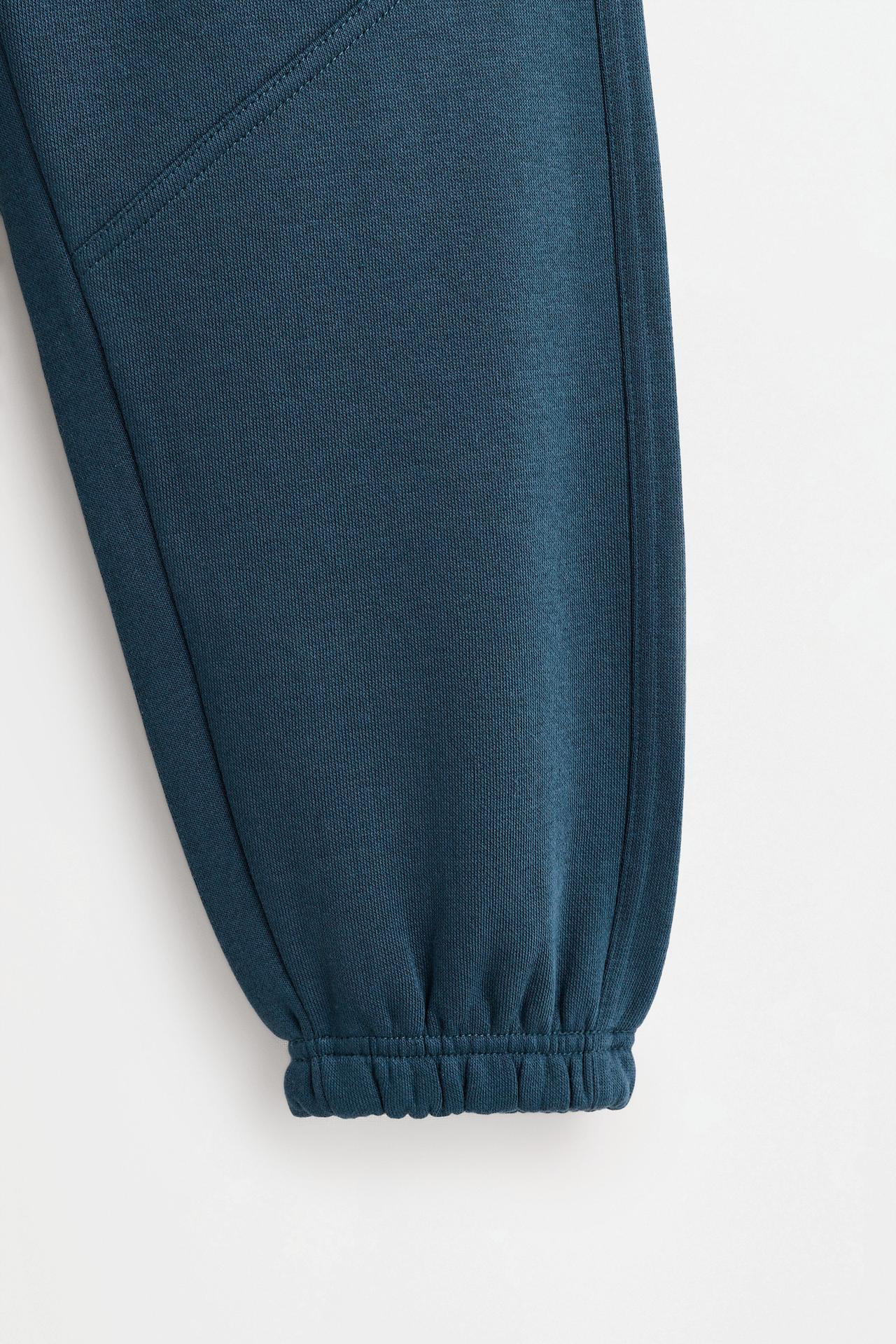 Plush trousers with knee stitching — PETROL BLUE