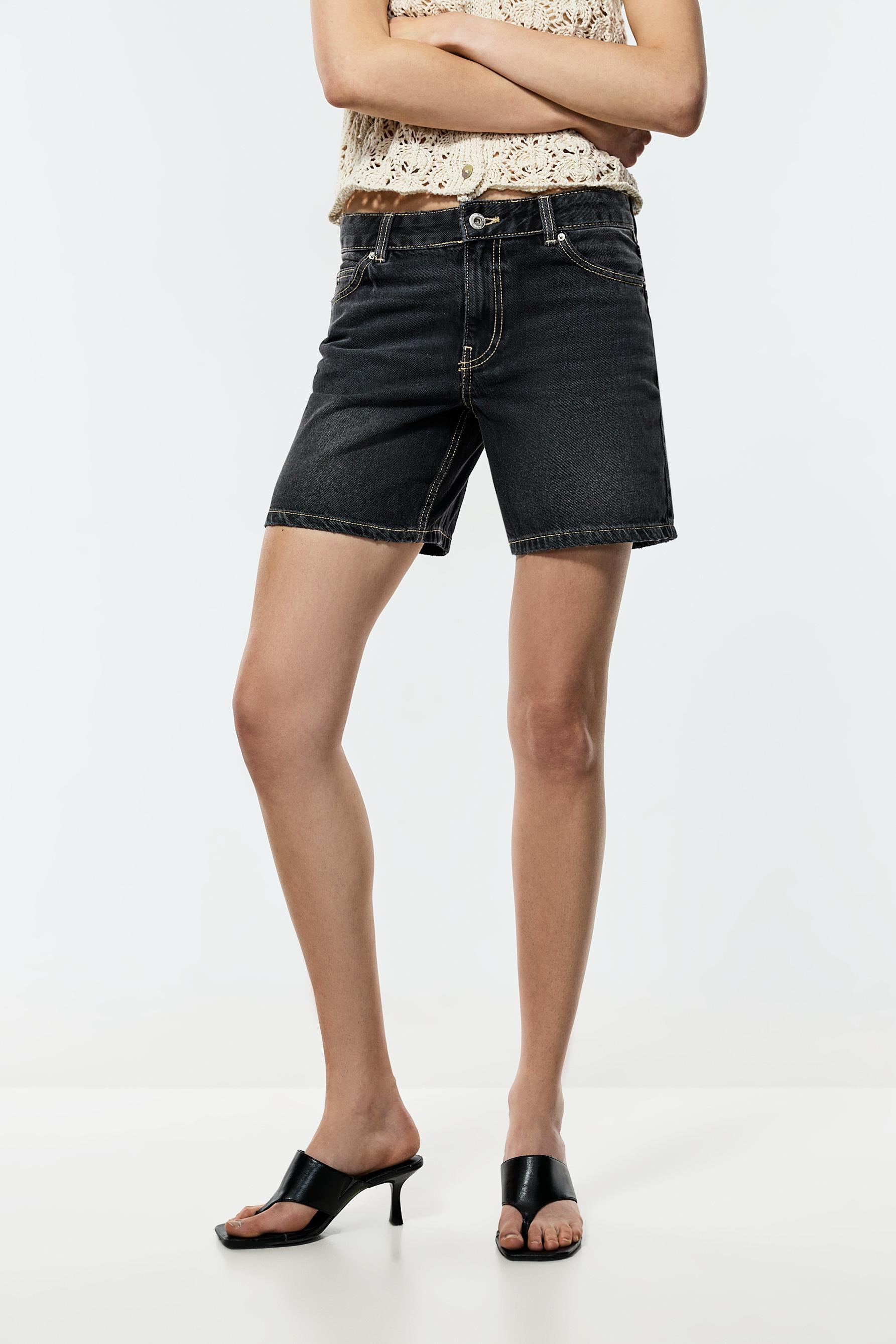 Denim Jorts — BLACK