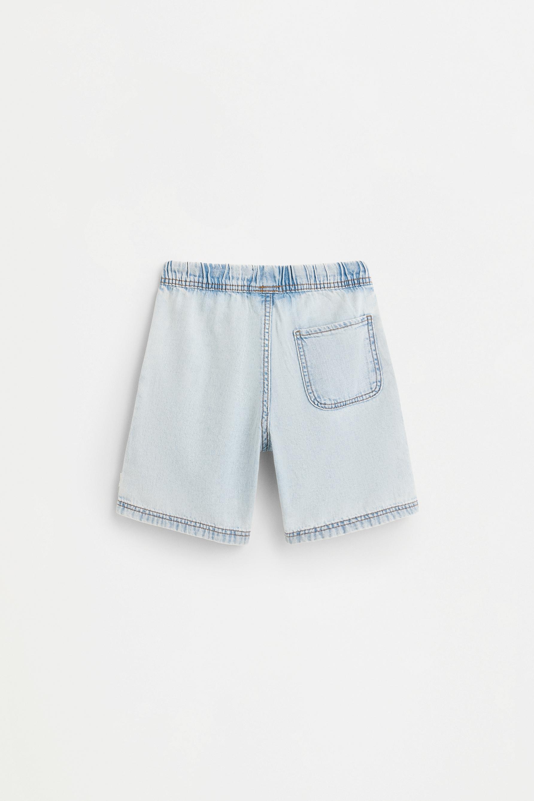 Denim jogger Bermuda shorts — PALE BLUE