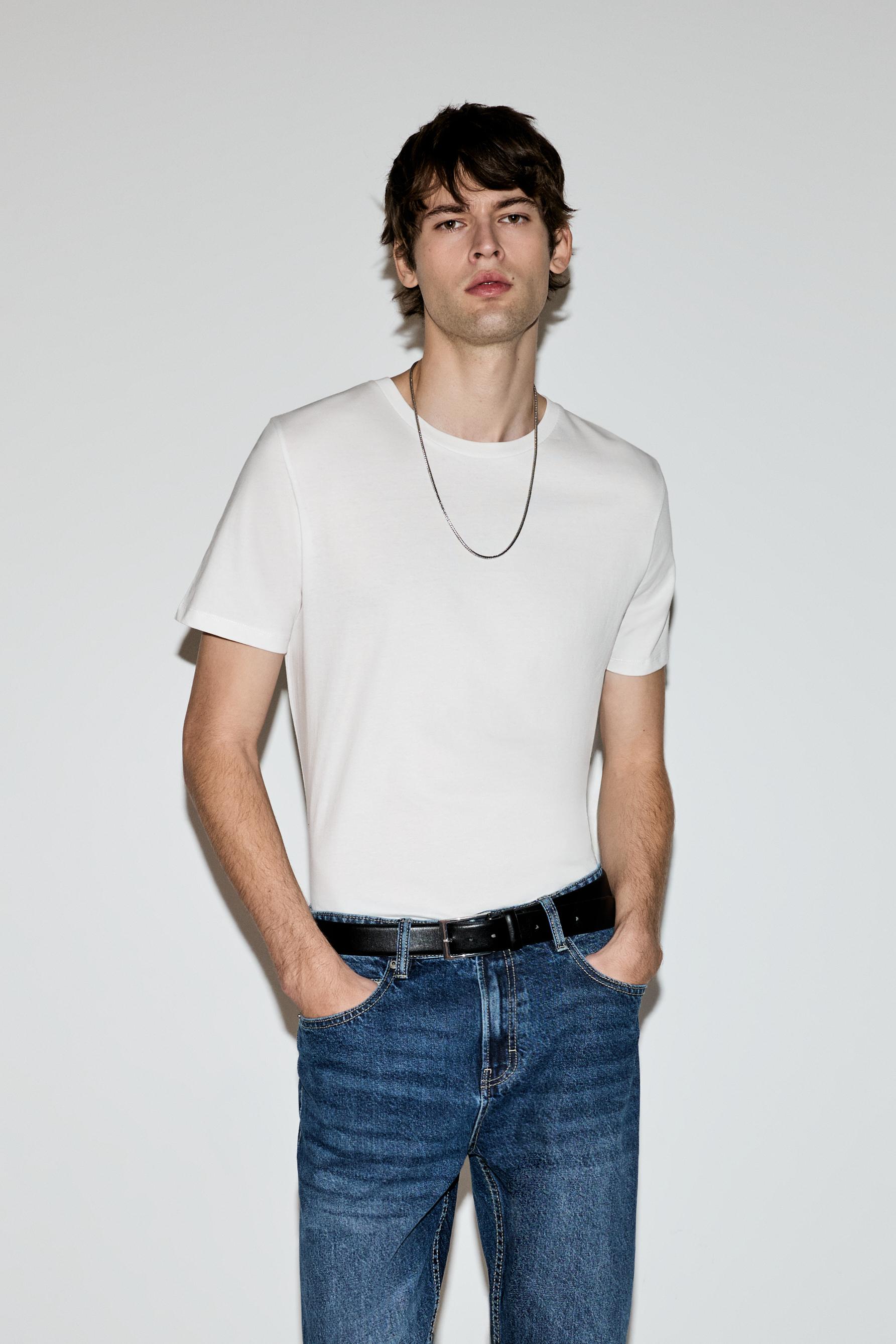 Soft slim fit T-shirt — WHITE