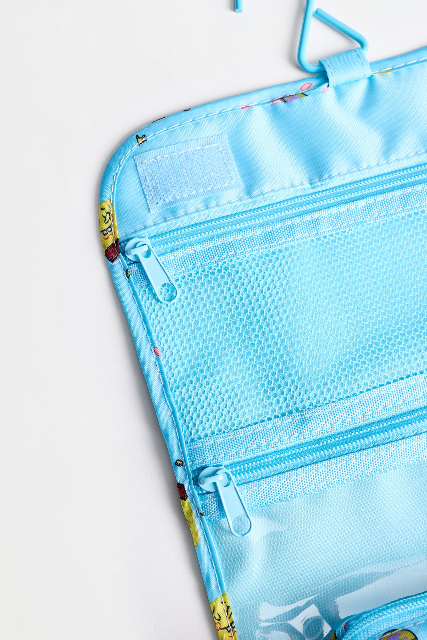 SpongeBob Nickelodeon™ foldable toiletry bag with hook — SKY BLUE