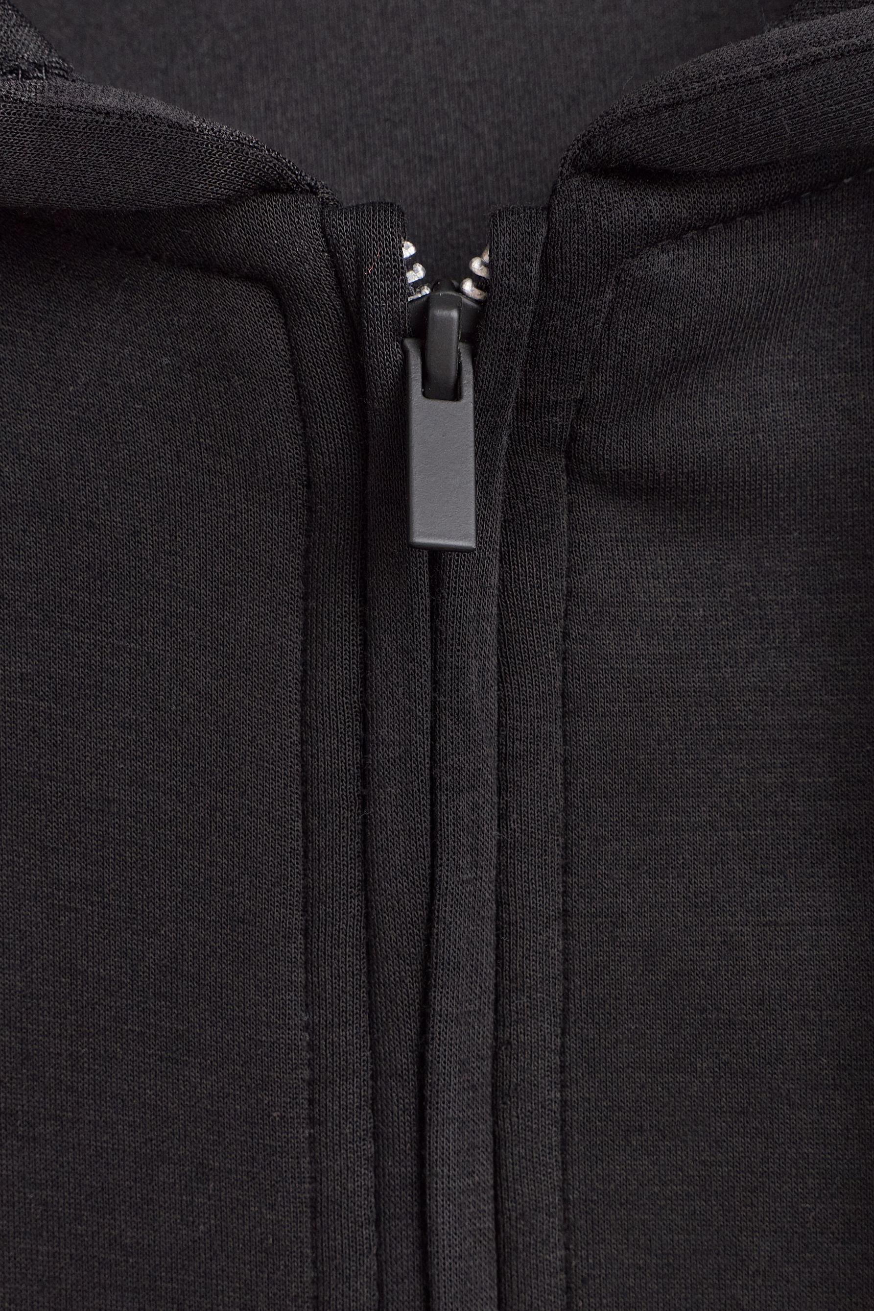 Flowy zip-up sports sweatshirt — BLACK