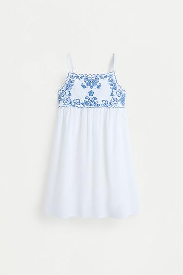 Embroidered dress — WHITE 1