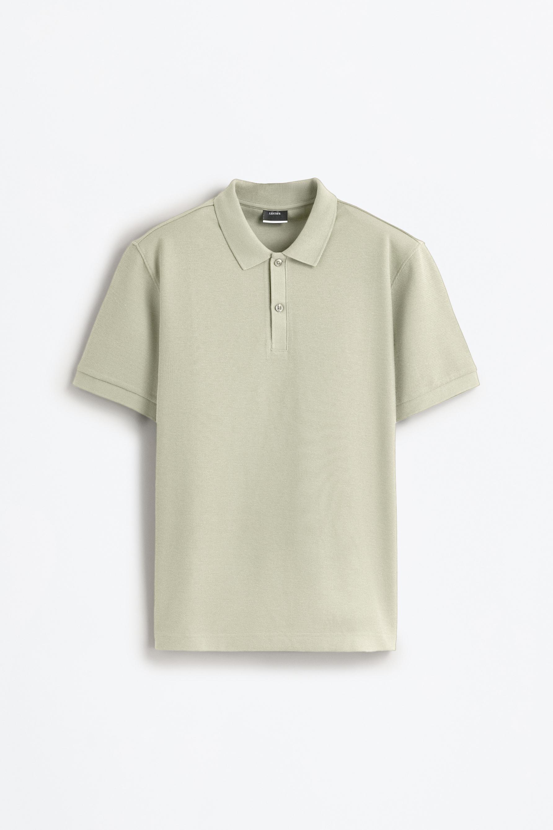 Basic textured polo shirt — APPLE GREEN