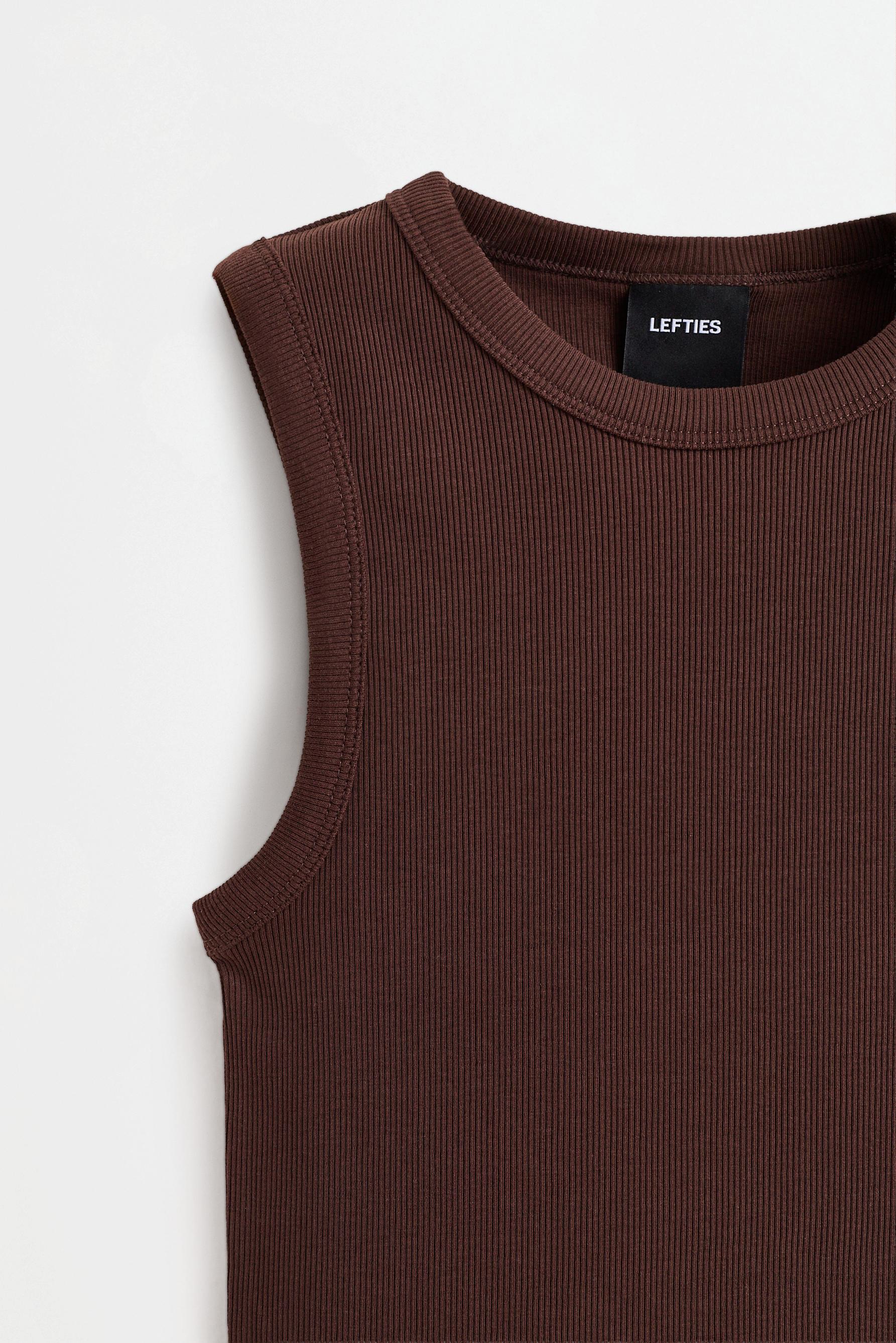 Ribbed racerback top — CHOCOLATE