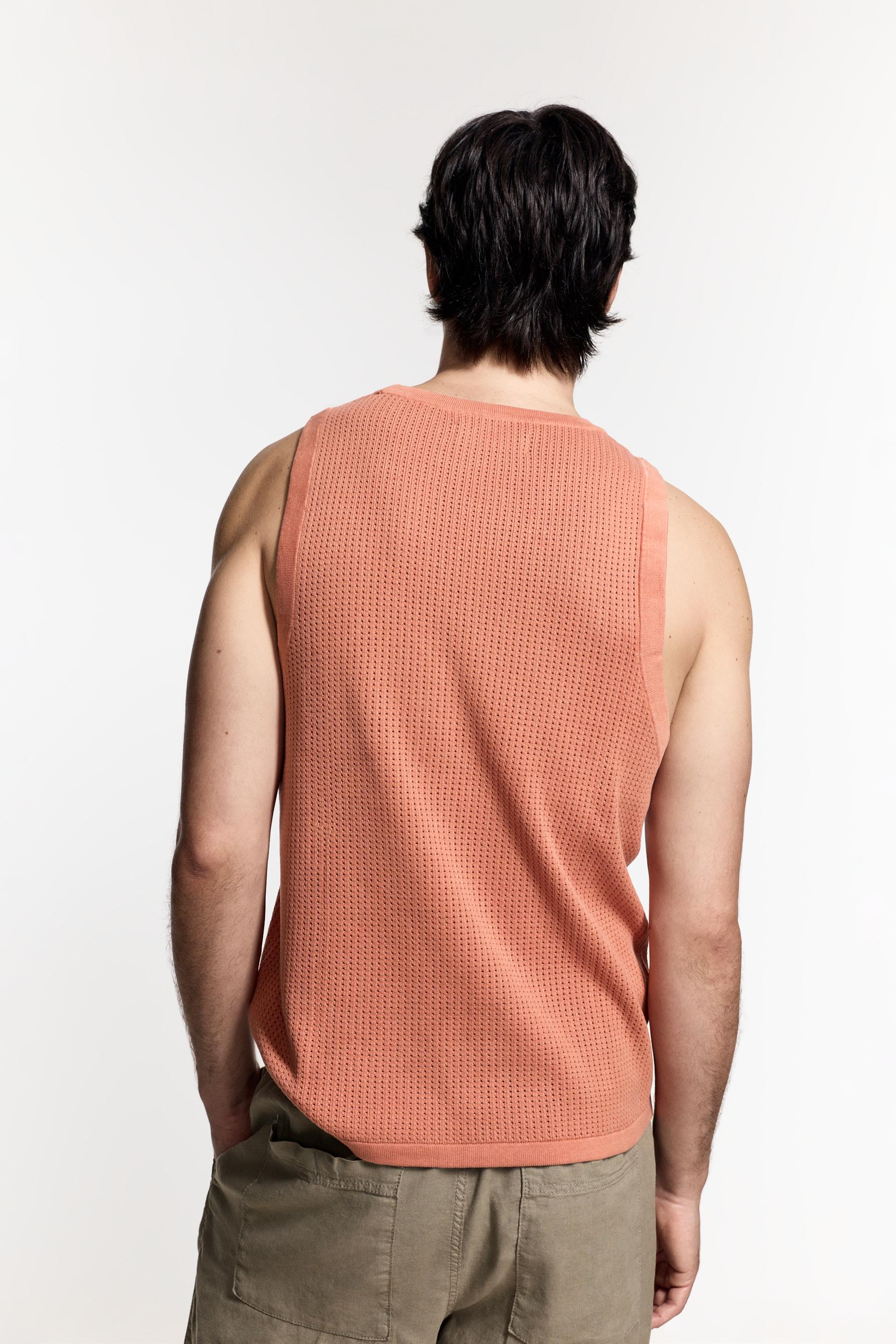 Cutwork strappy T-shirt — ORANGE