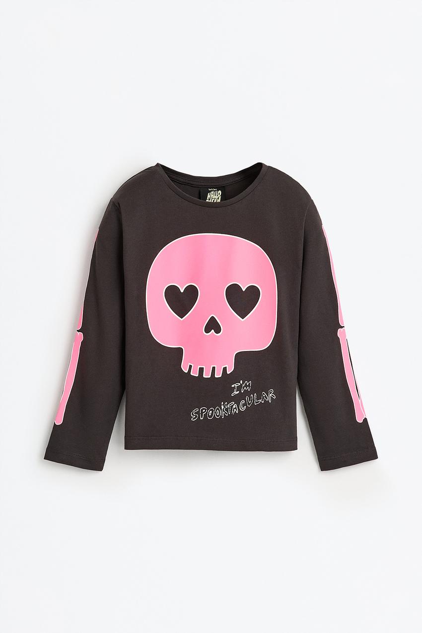 Playera esqueleto glow in the dark Camisas Manga Larga Camisas