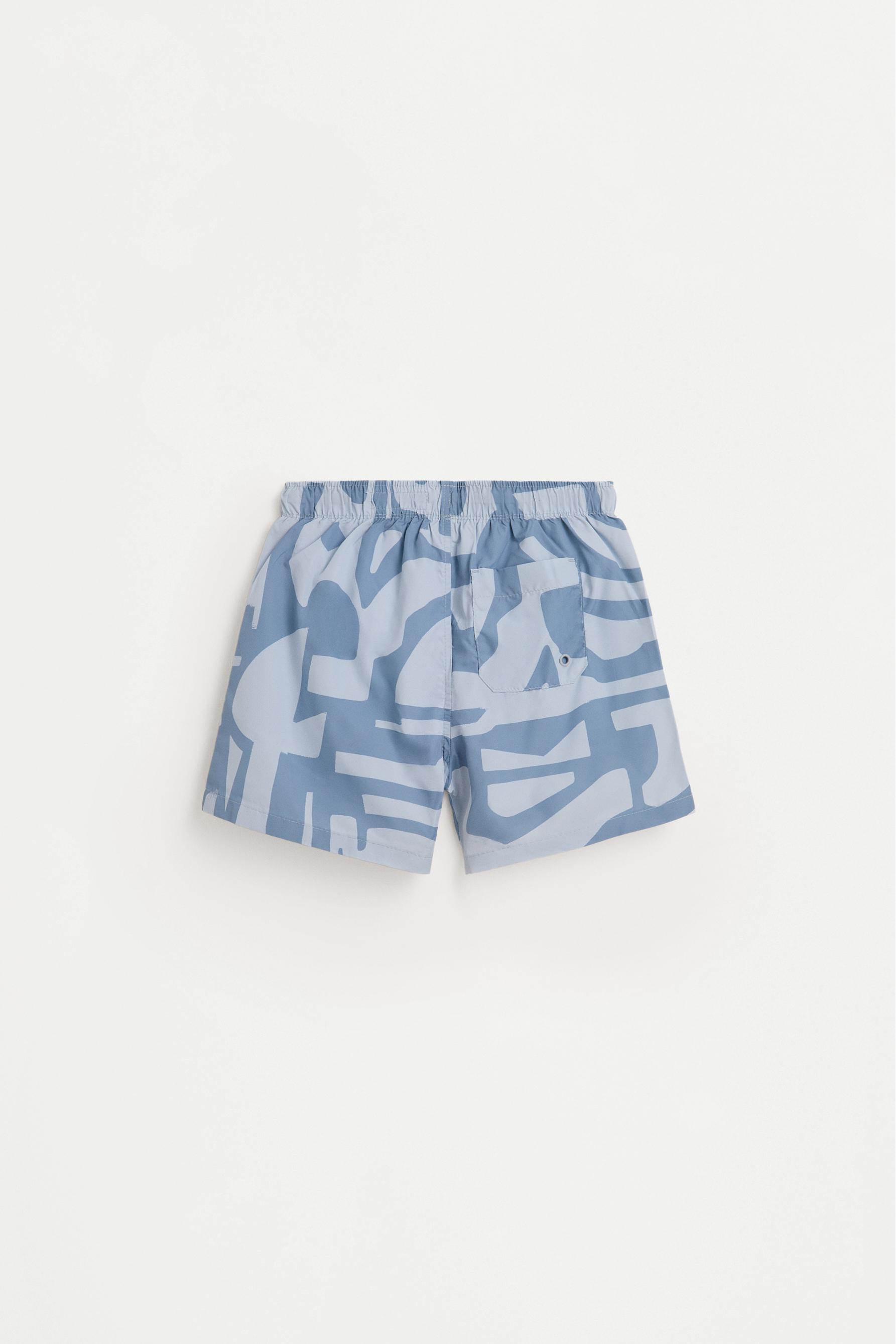 Printed swim shorts — GREY BLUE