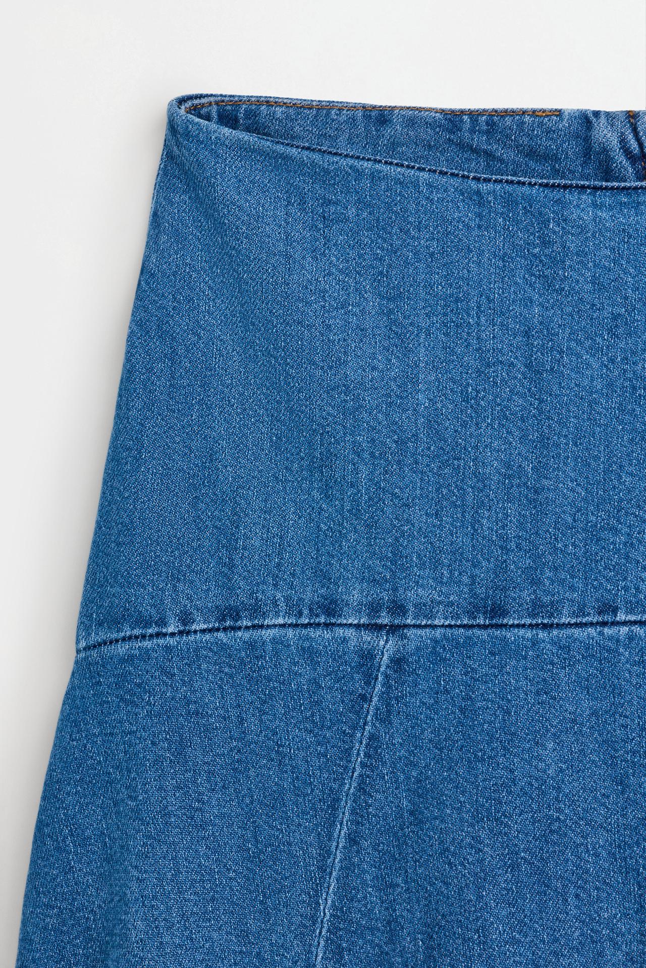 A-line midi denim skirt — INDIGO