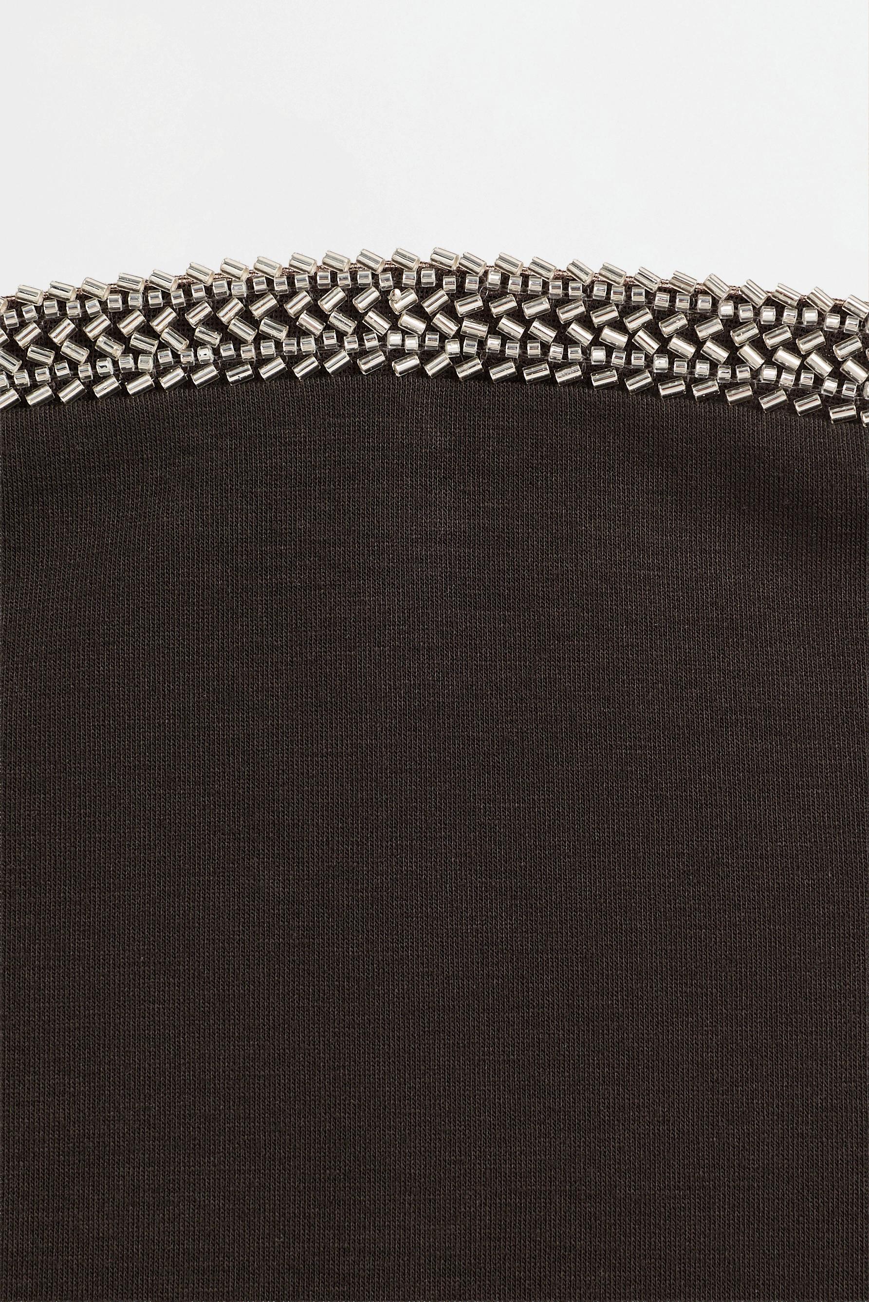 Rhinestone bandeau top — CHOCOLATE