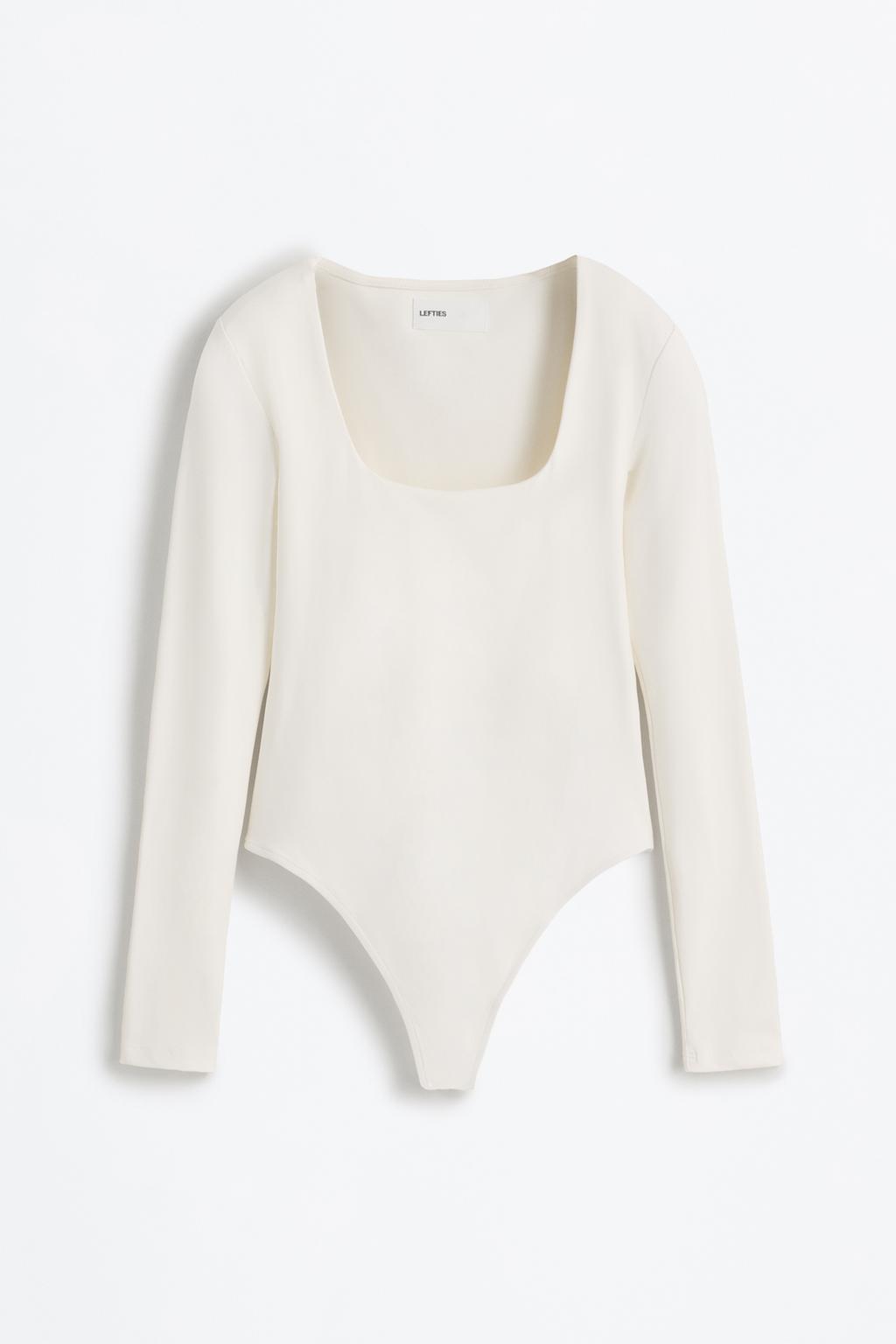 Polyamide bodysuit with square neckline