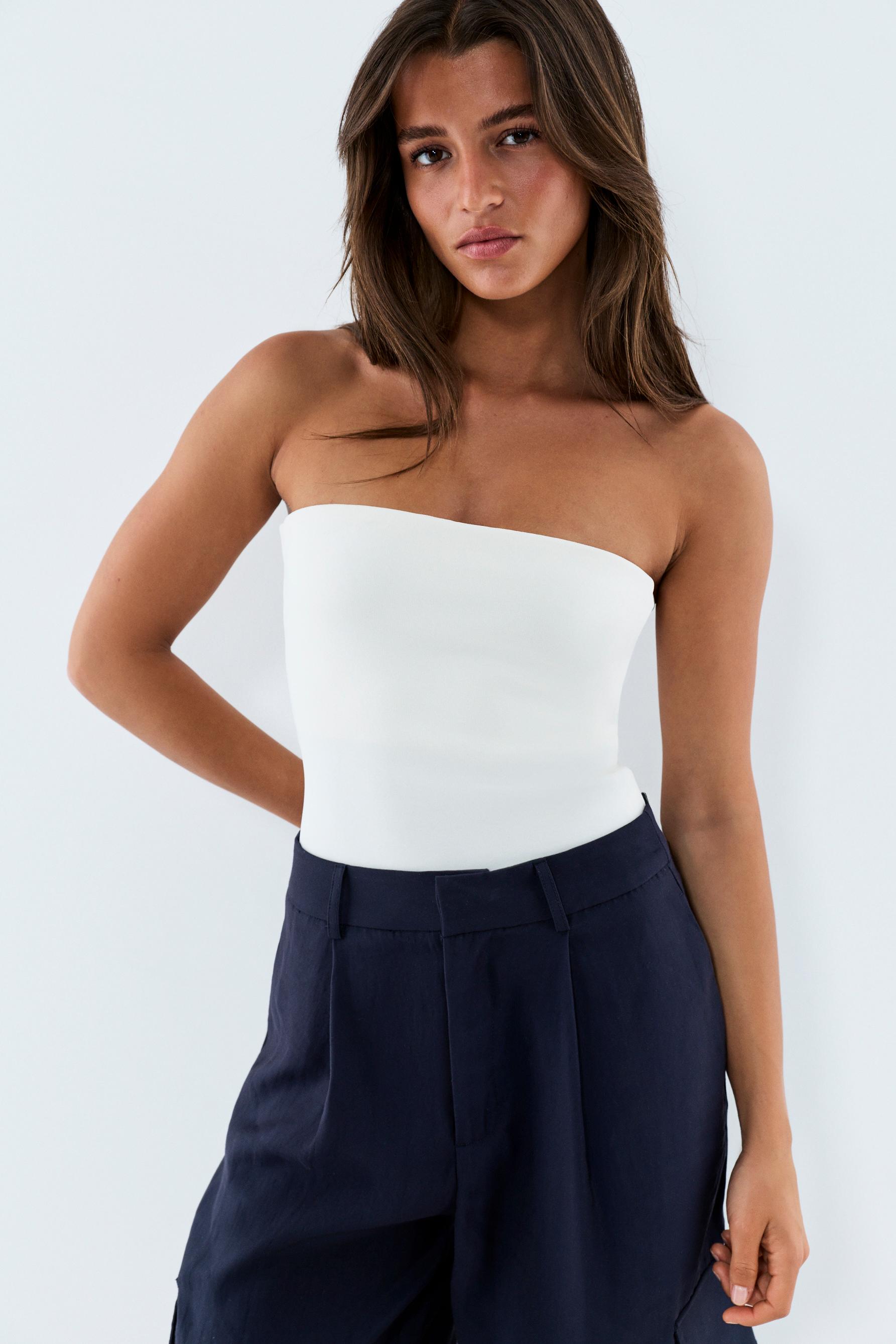 Bandeau bodysuit — OFF WHITE