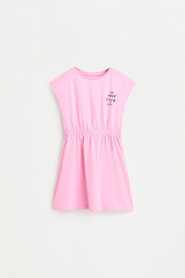 Dress with elasticated waist — FUCHSIA 1