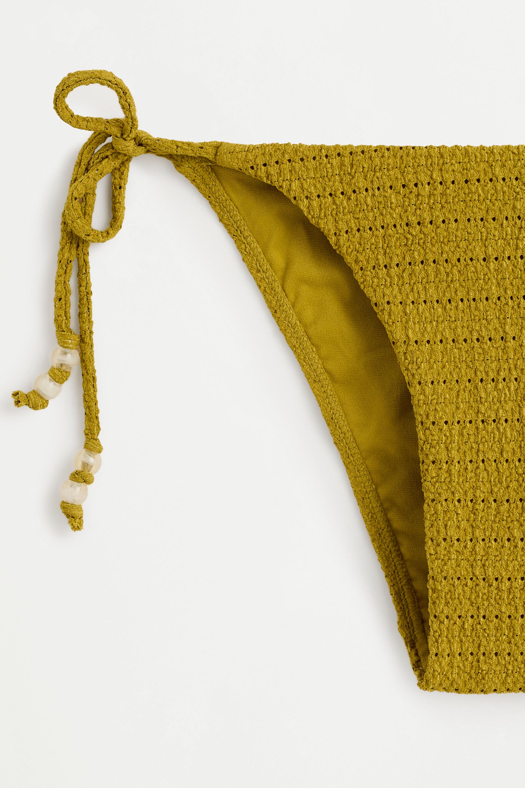 Beaded bikini bottom — OLIVE GREEN