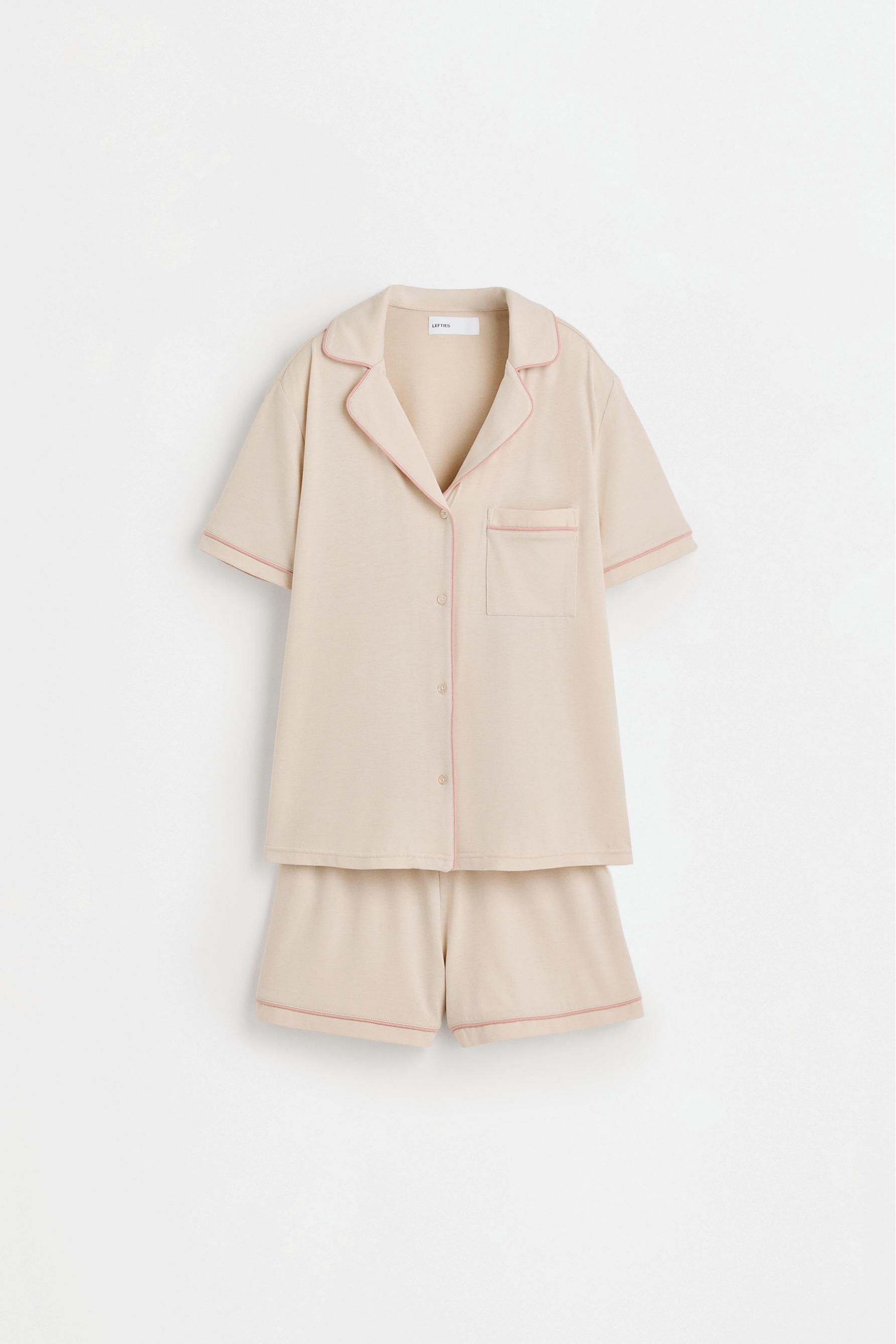Short shirt-style pyjamas — BEIGE MARL