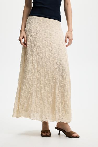 Lace midi skirt — ECRU 3