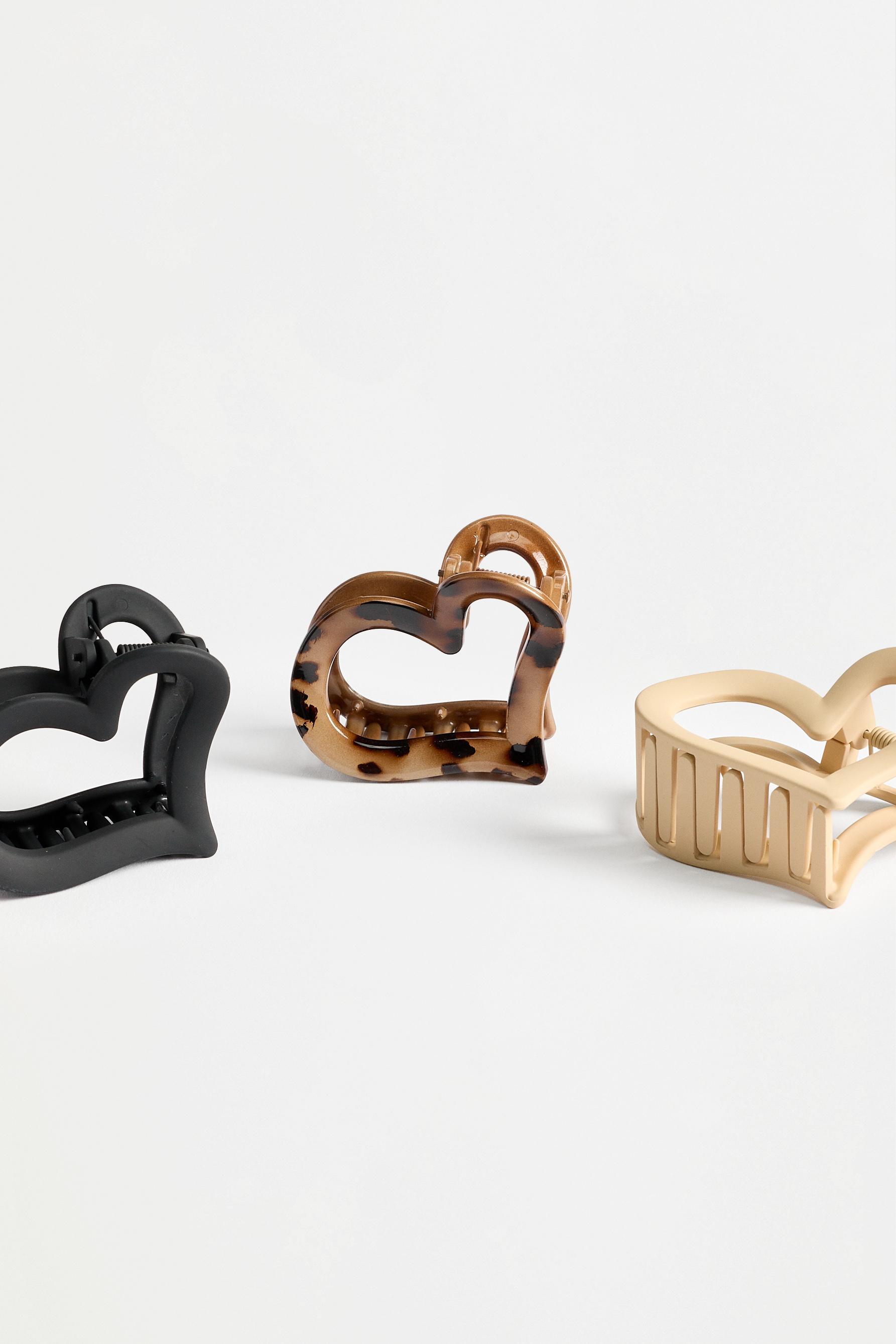 Heart hair clips (Pack of 3) — VARIOUS