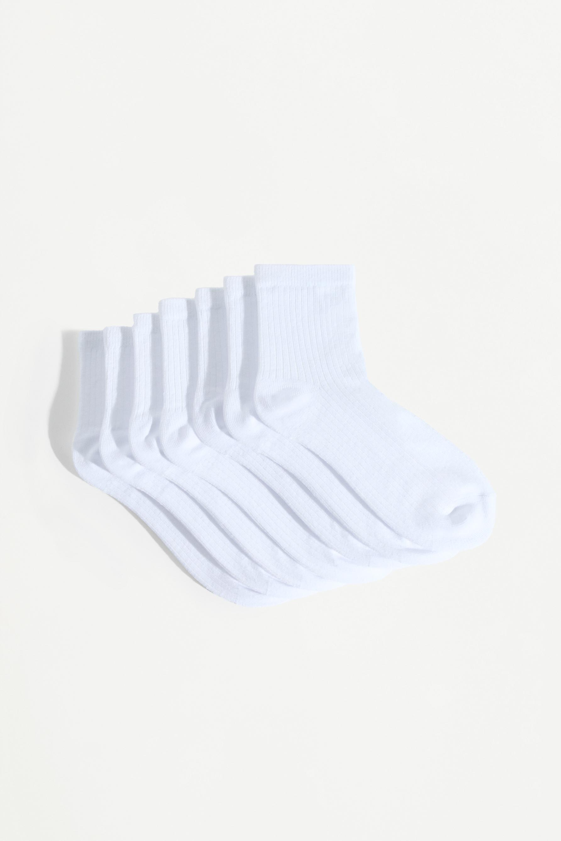 Short Socks (7-Pack) — WHITE