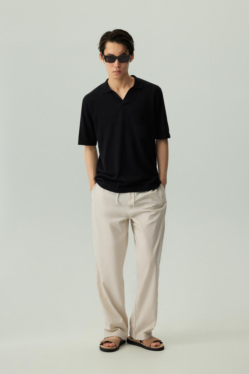 Textured knit polo shirt Slim Jeans CLOTHING Man Lefties