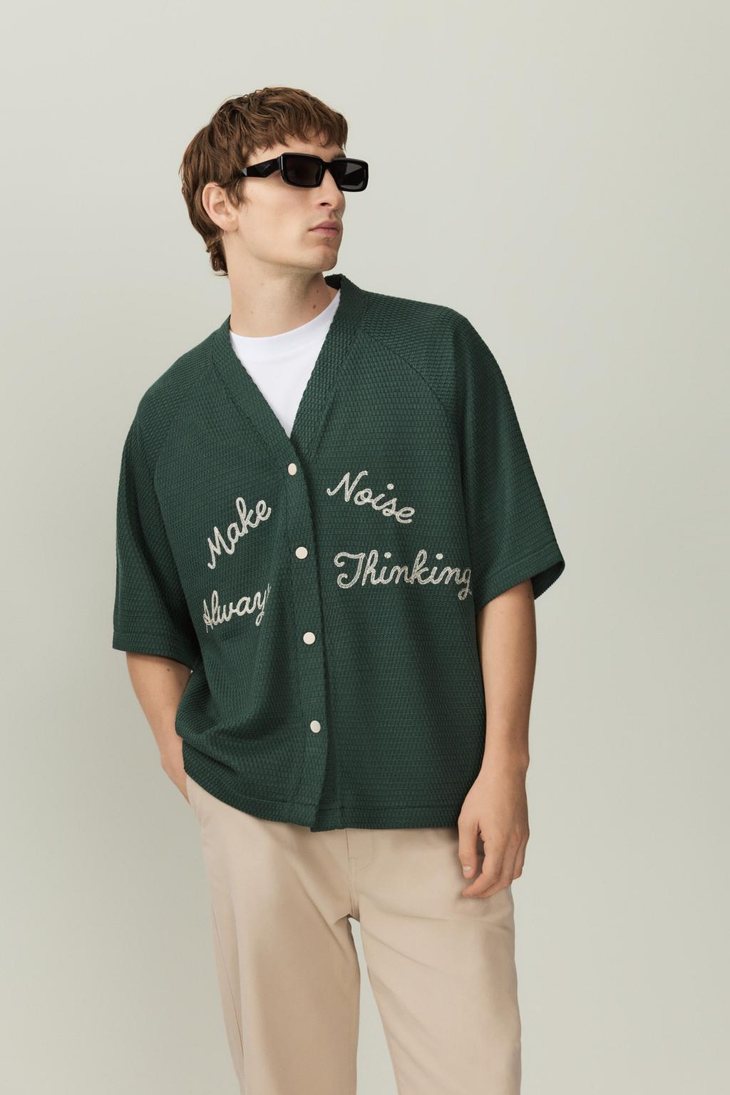 Embroidered oversize shirt