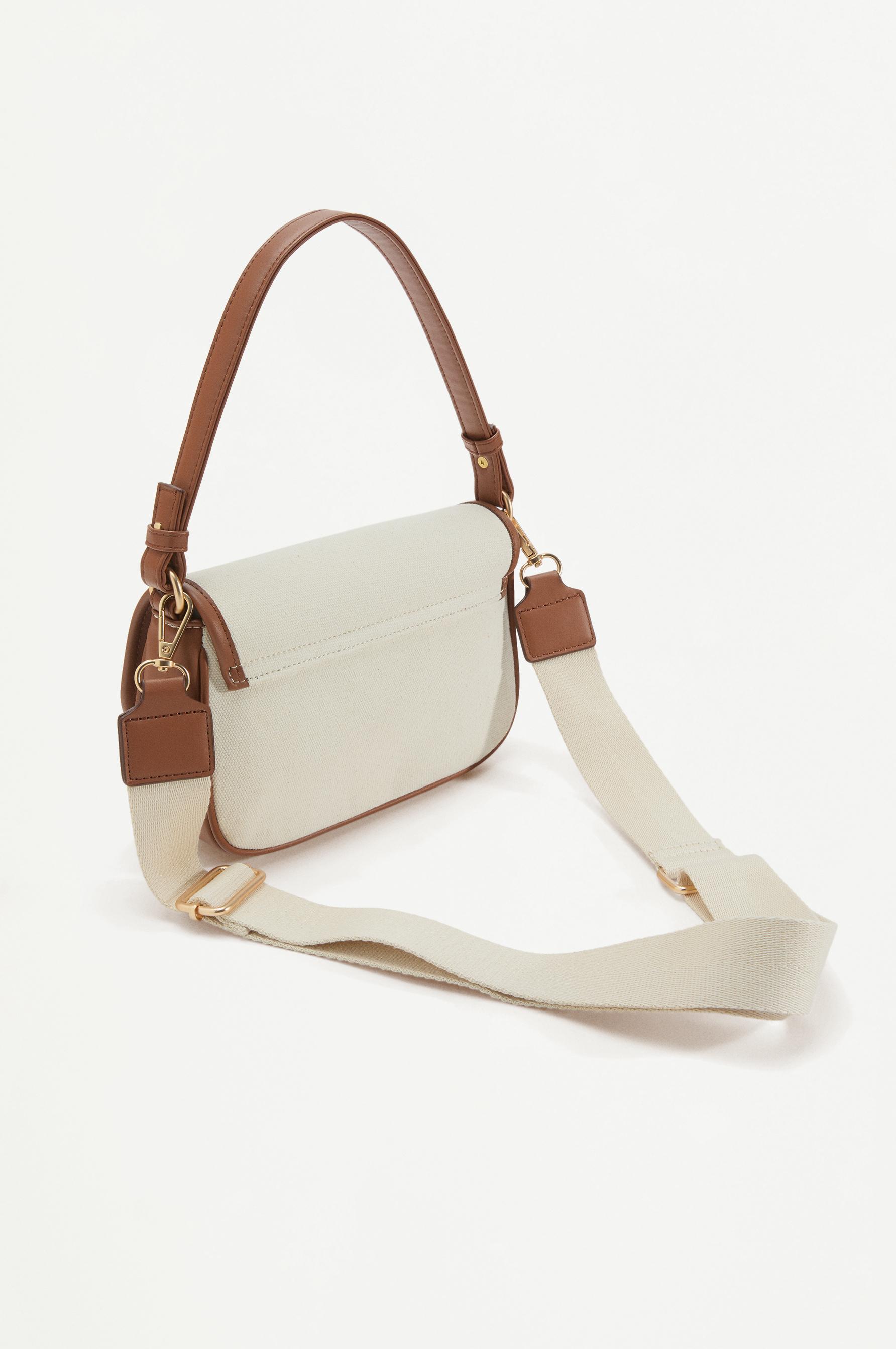 Canvas flap crossbody bag — CAMEL