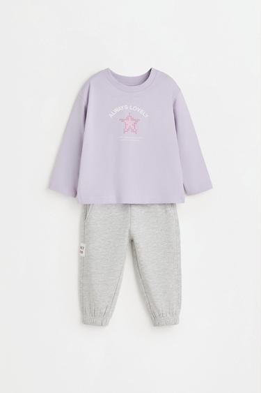 5-pack of mixed T-shirt and fleece jogger sets — PALE PINK 8