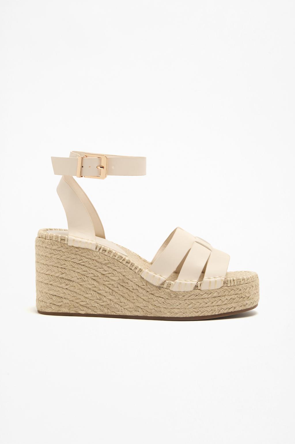 Interwoven wedge sandals