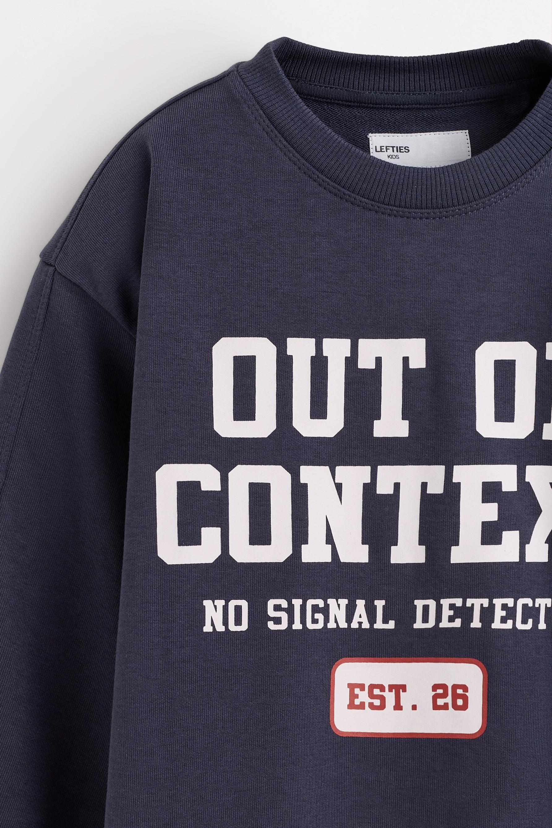 Printed sweatshirt and plush trousers co-ord — NAVY