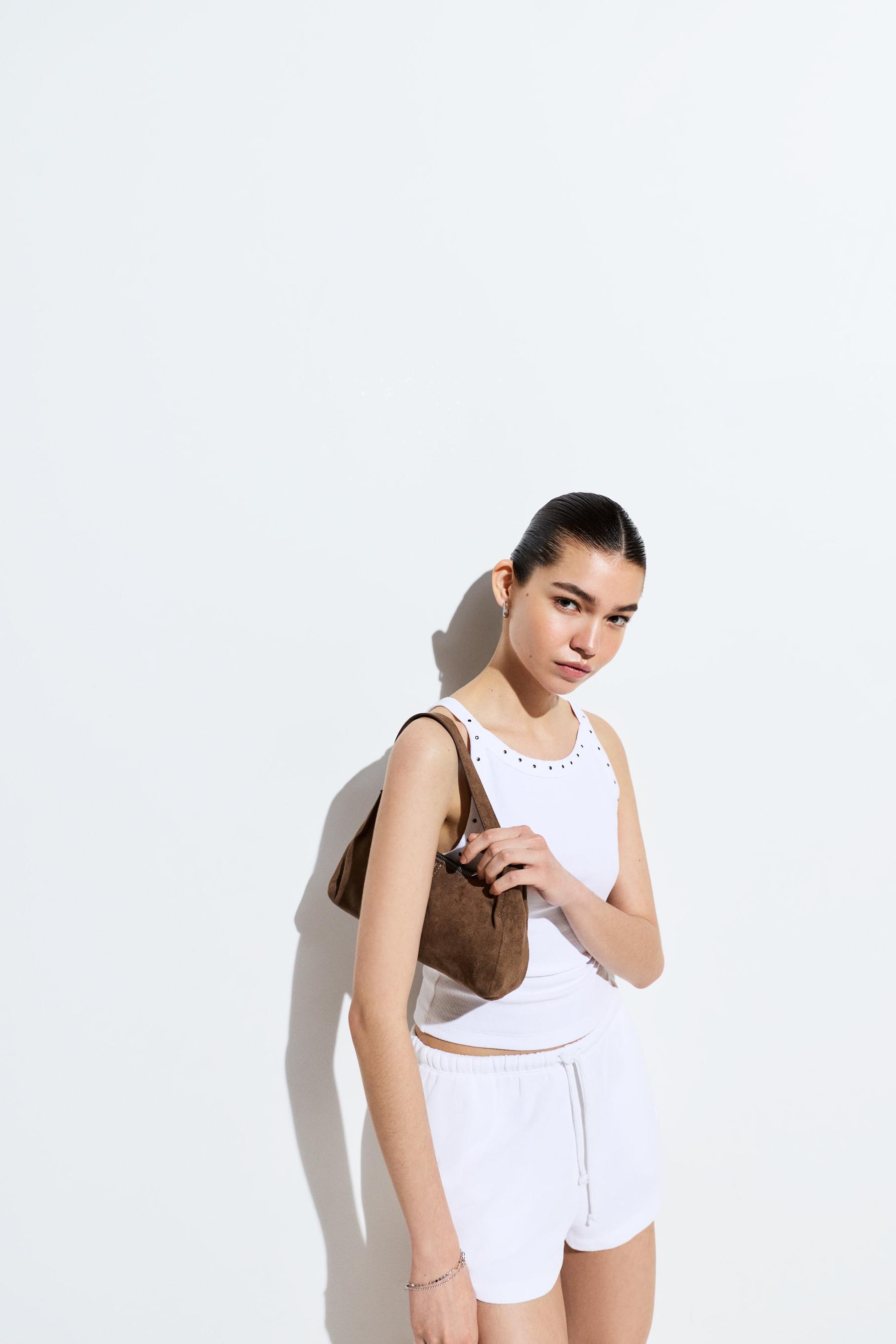 Ribbed top with studs — OFF WHITE