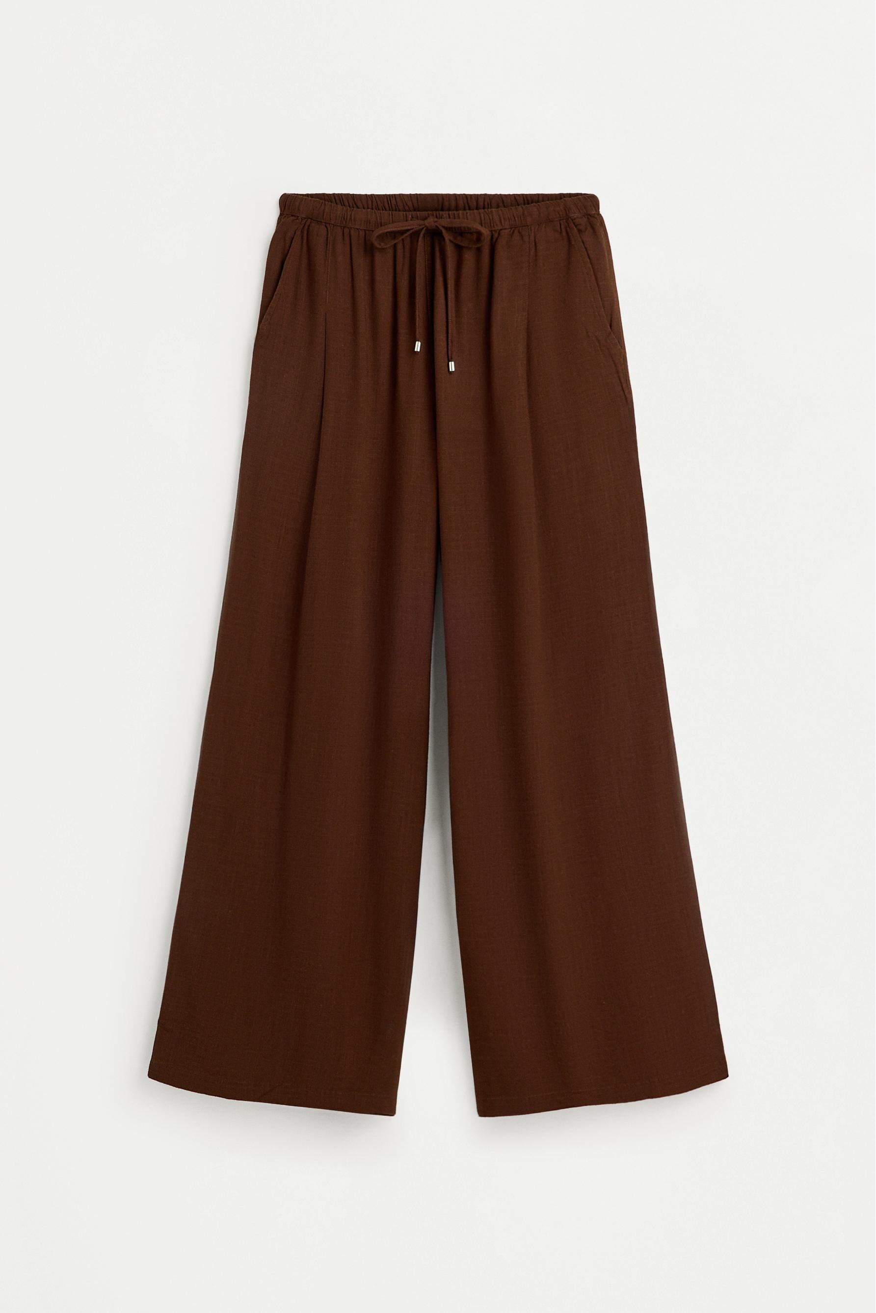 Lightweight wide-leg jeans — BROWN MARL