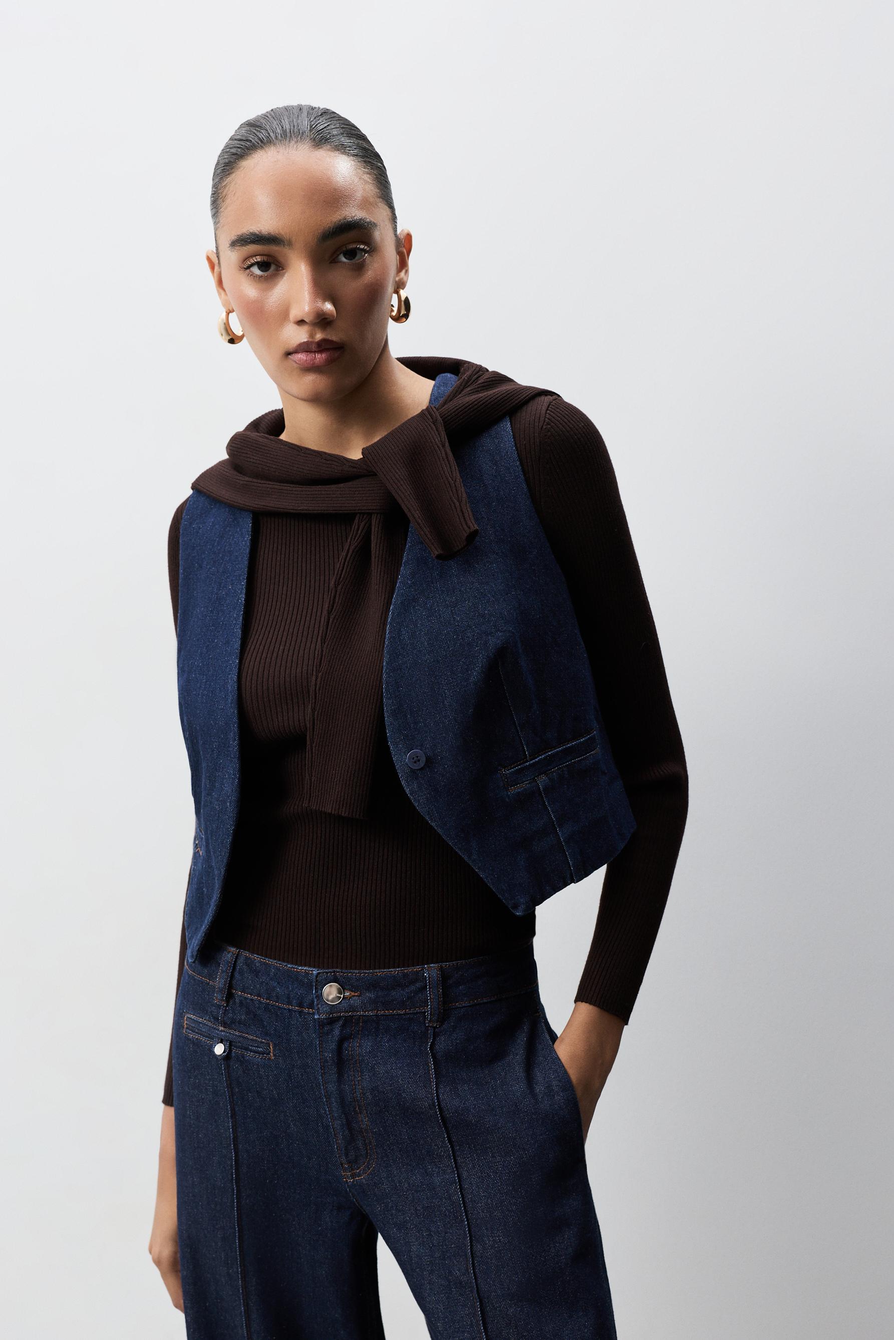 Chaleco denim índigo