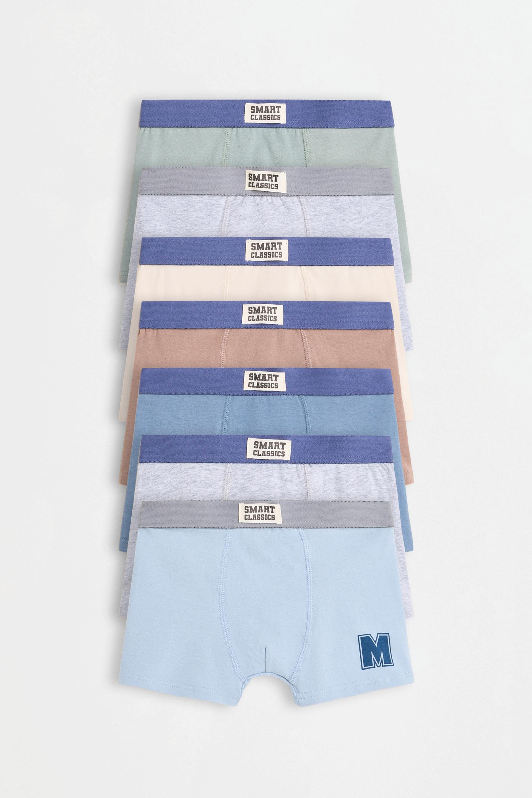 Letter print boxer briefs (7-pack) — GREYISH GREEN