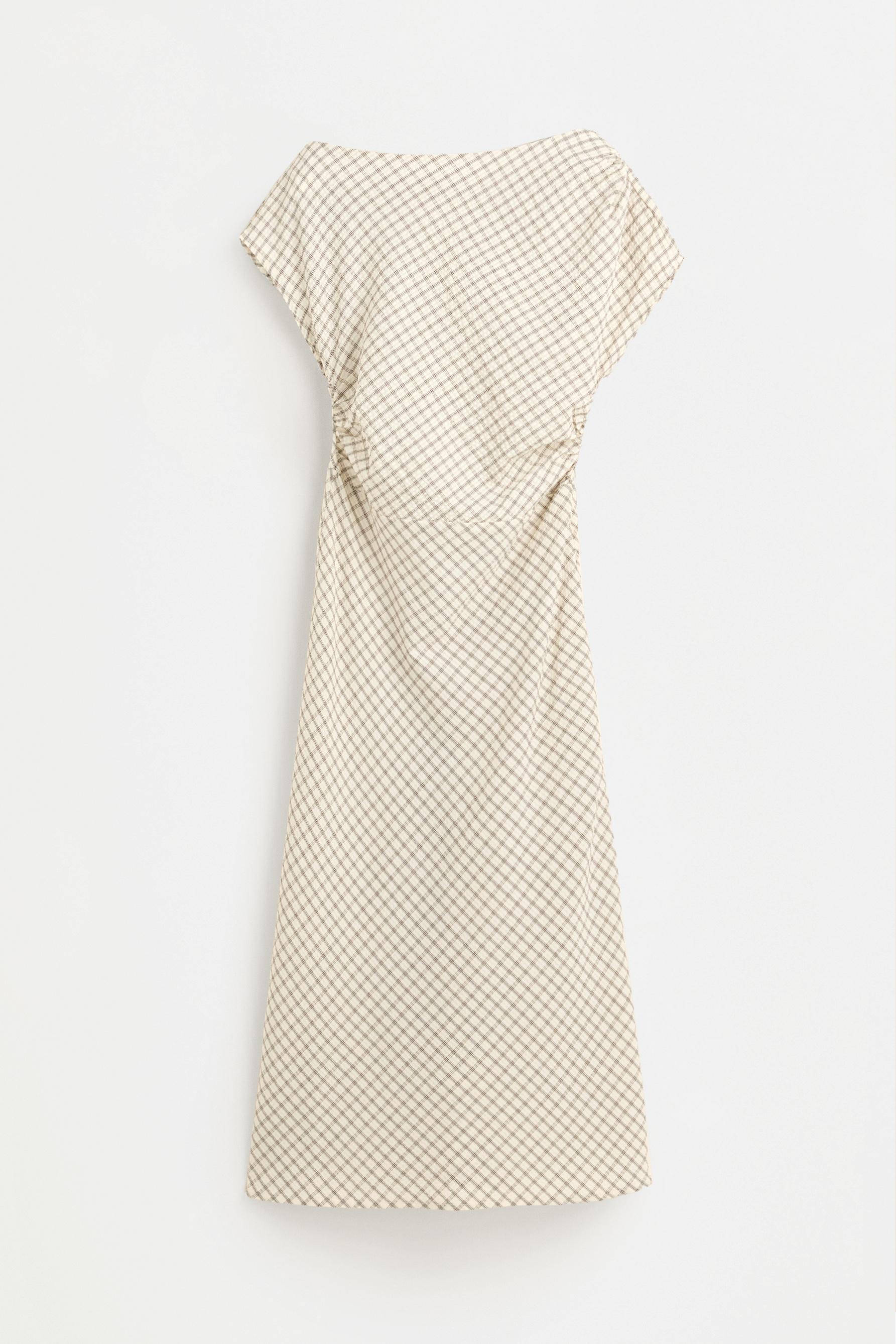 Draped plaid midi dress - Dresses - CLOTHING - Woman | LEFTIES Bahrain
