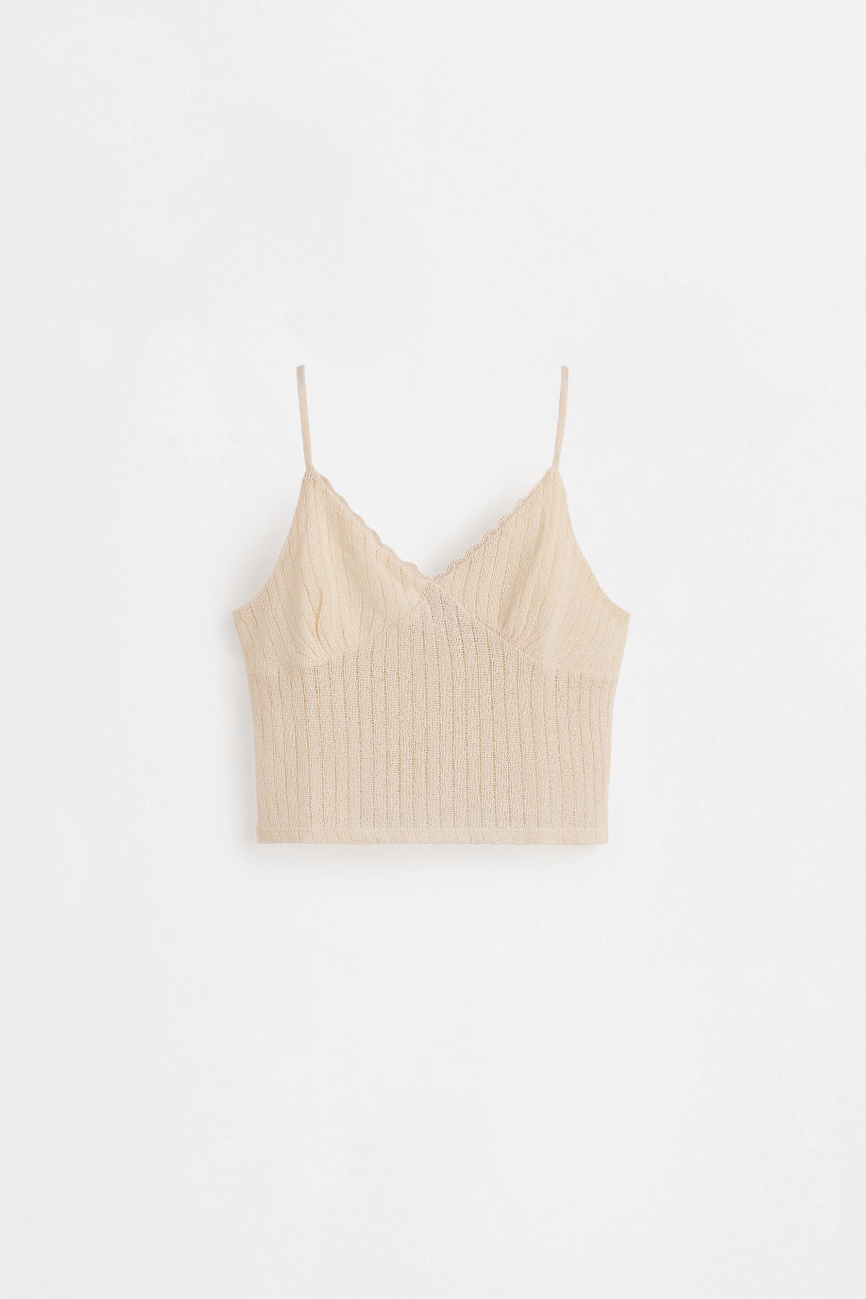 Rustic knit crop top — ECRU