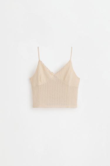 Rustic knit crop top — ECRU 6