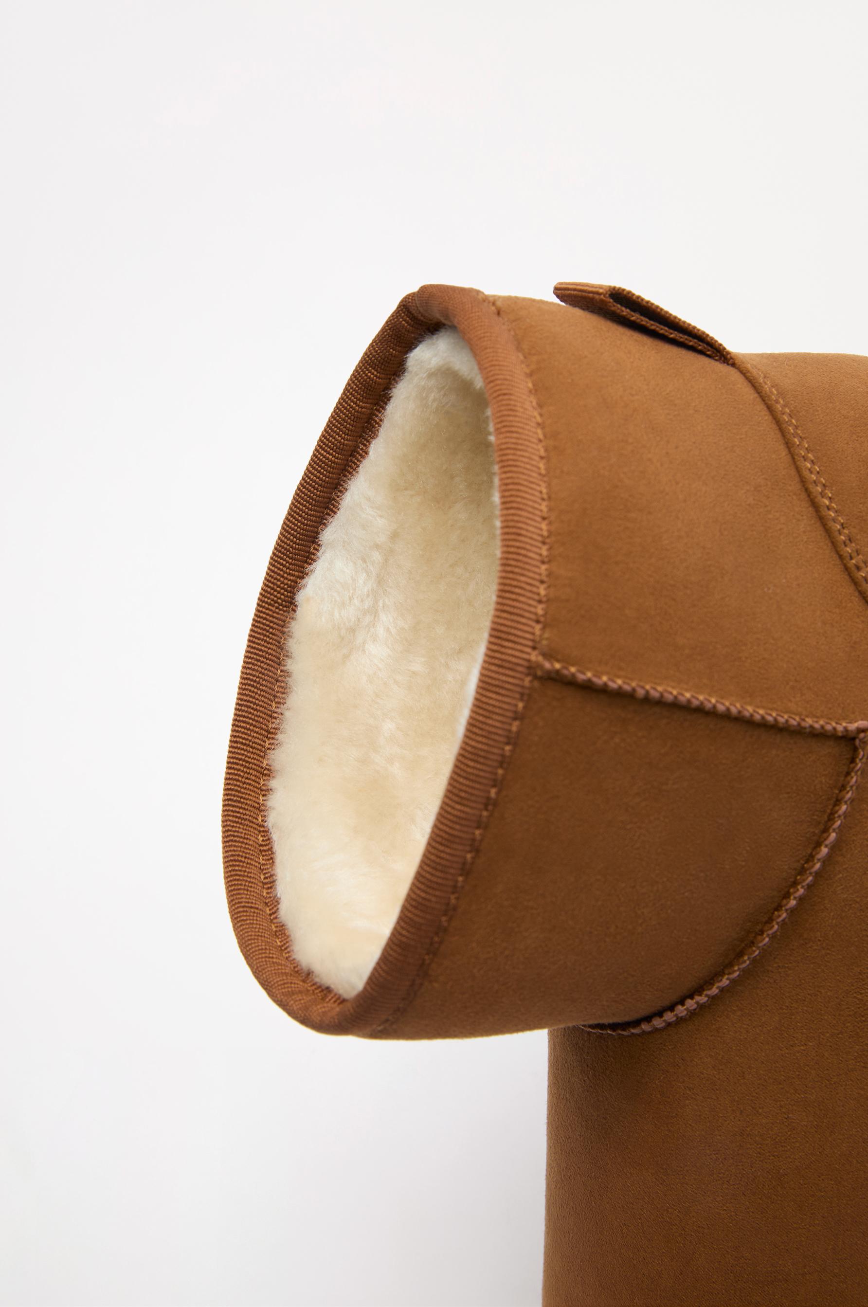 Flat fur ankle boots — LEATHER