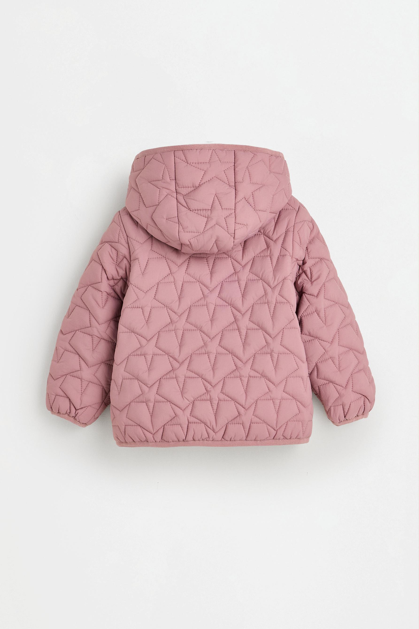Lightweight quilted hooded star jacket — LILAC PINK