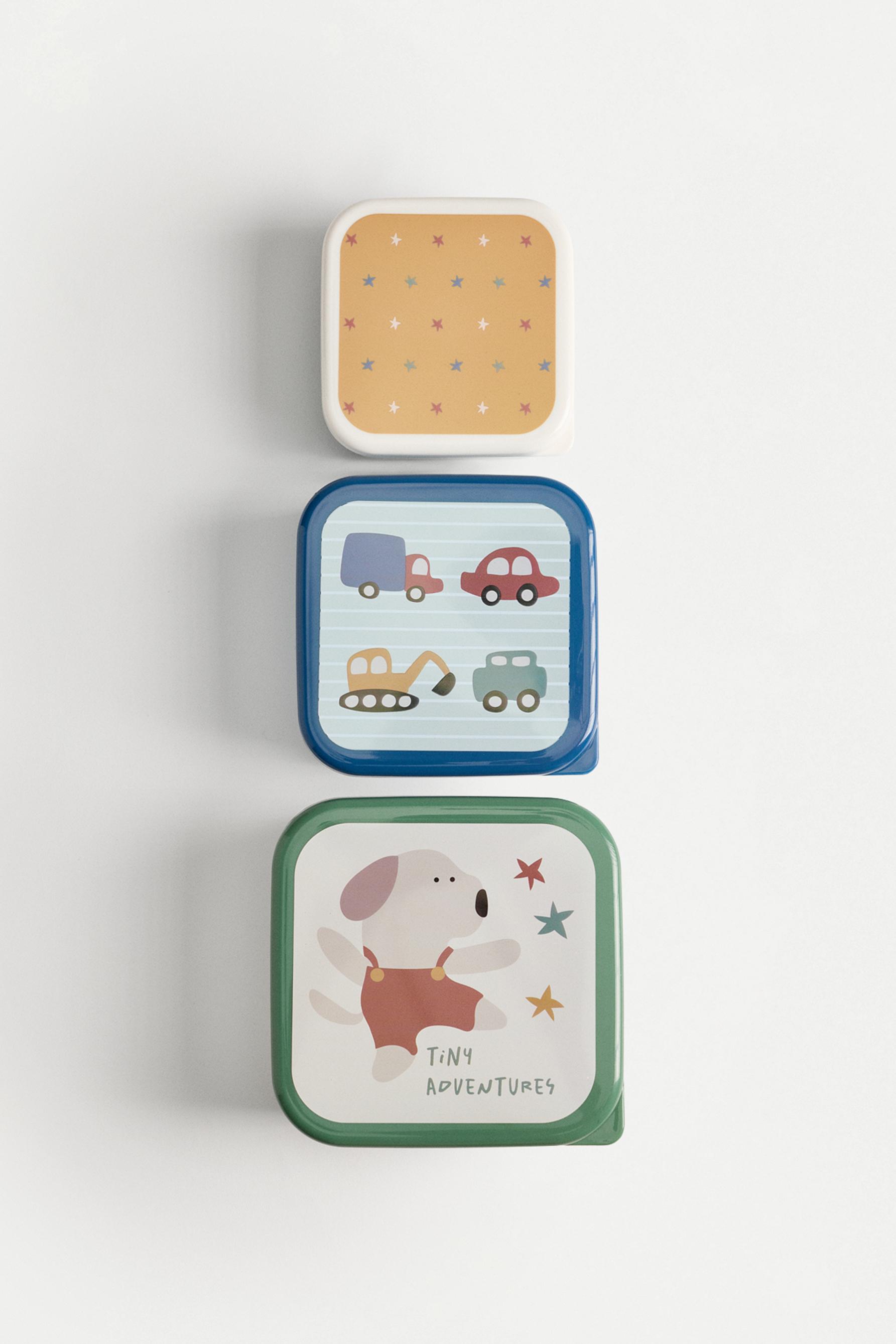 Tiny adventures lunch box 3-pack — ECRU/BLUE