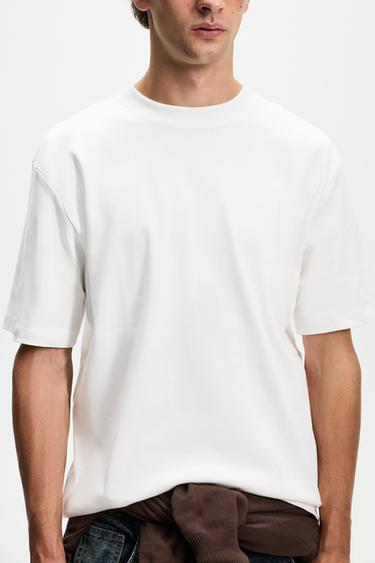 Interlock mock neck T-shirt — OFF WHITE 3