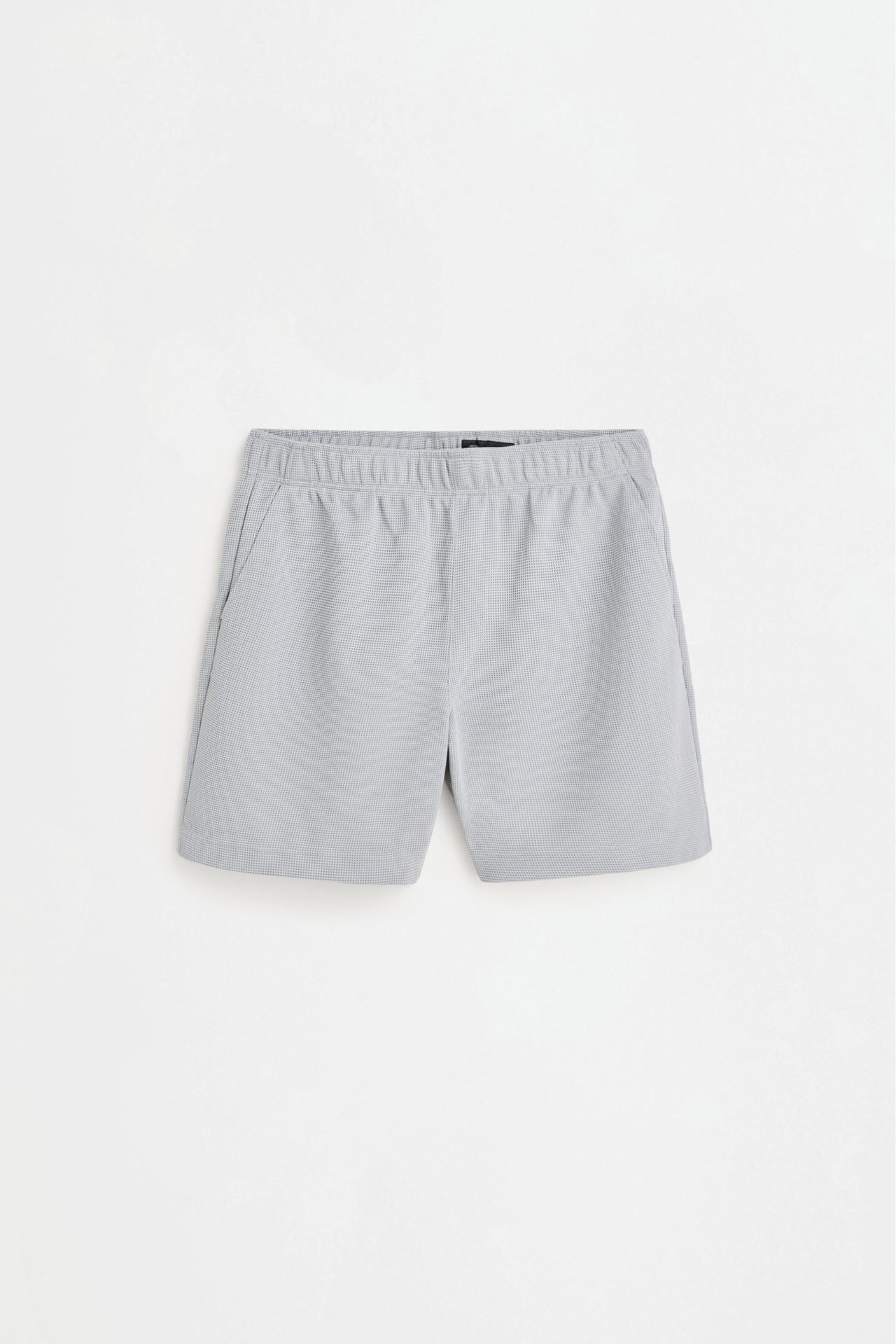 Textured tracksuit Bermuda shorts — PALE GREY