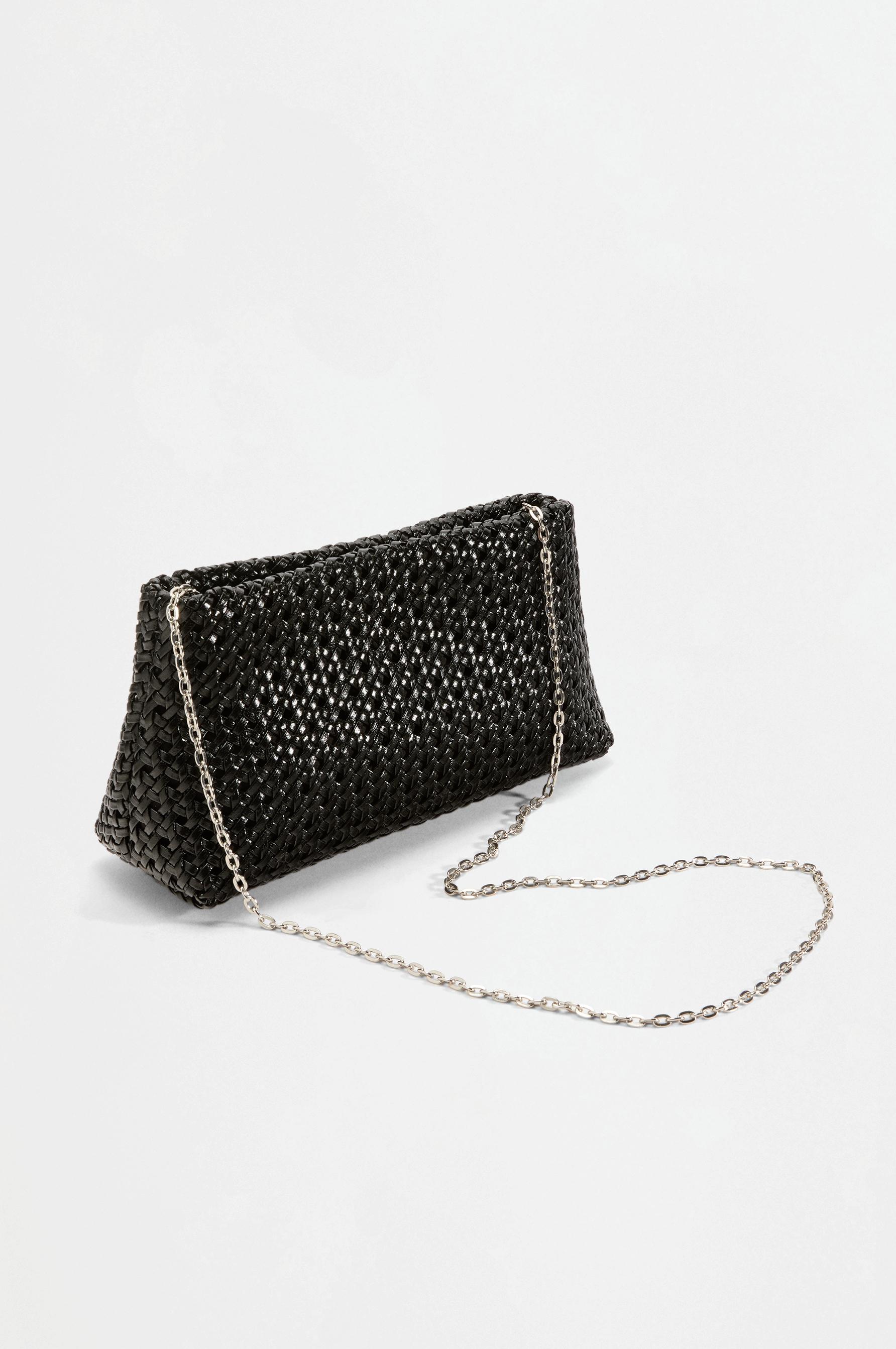 Woven clutch bag — BLACK