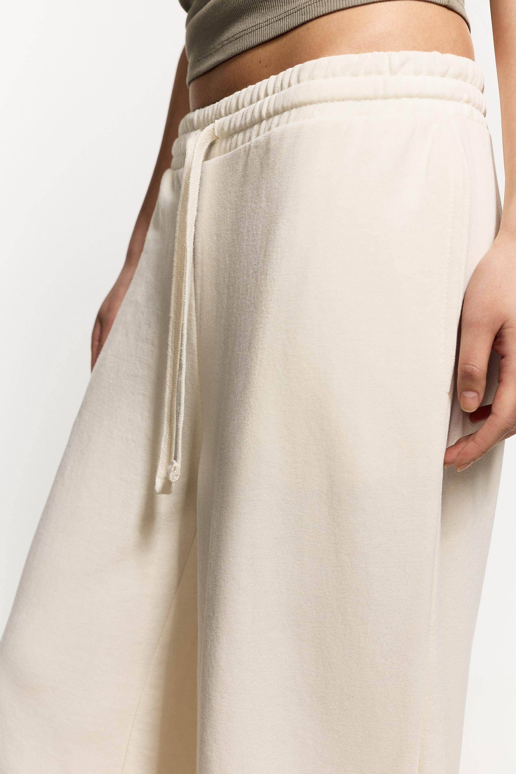 Wide-leg tracksuit bottoms — ECRU