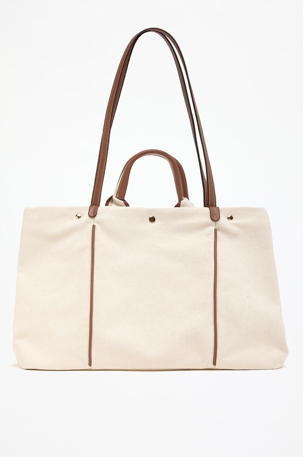 Canvas shopper bag with double handle