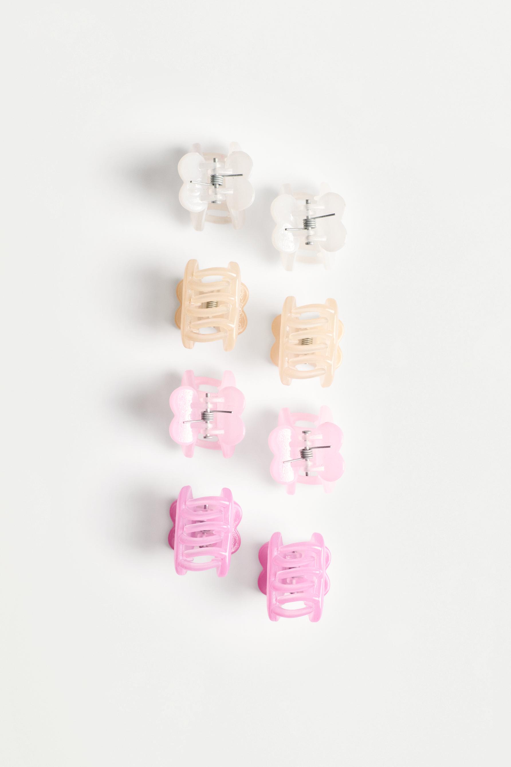 Heart Hair Clips (8-Pack) — BEIGE