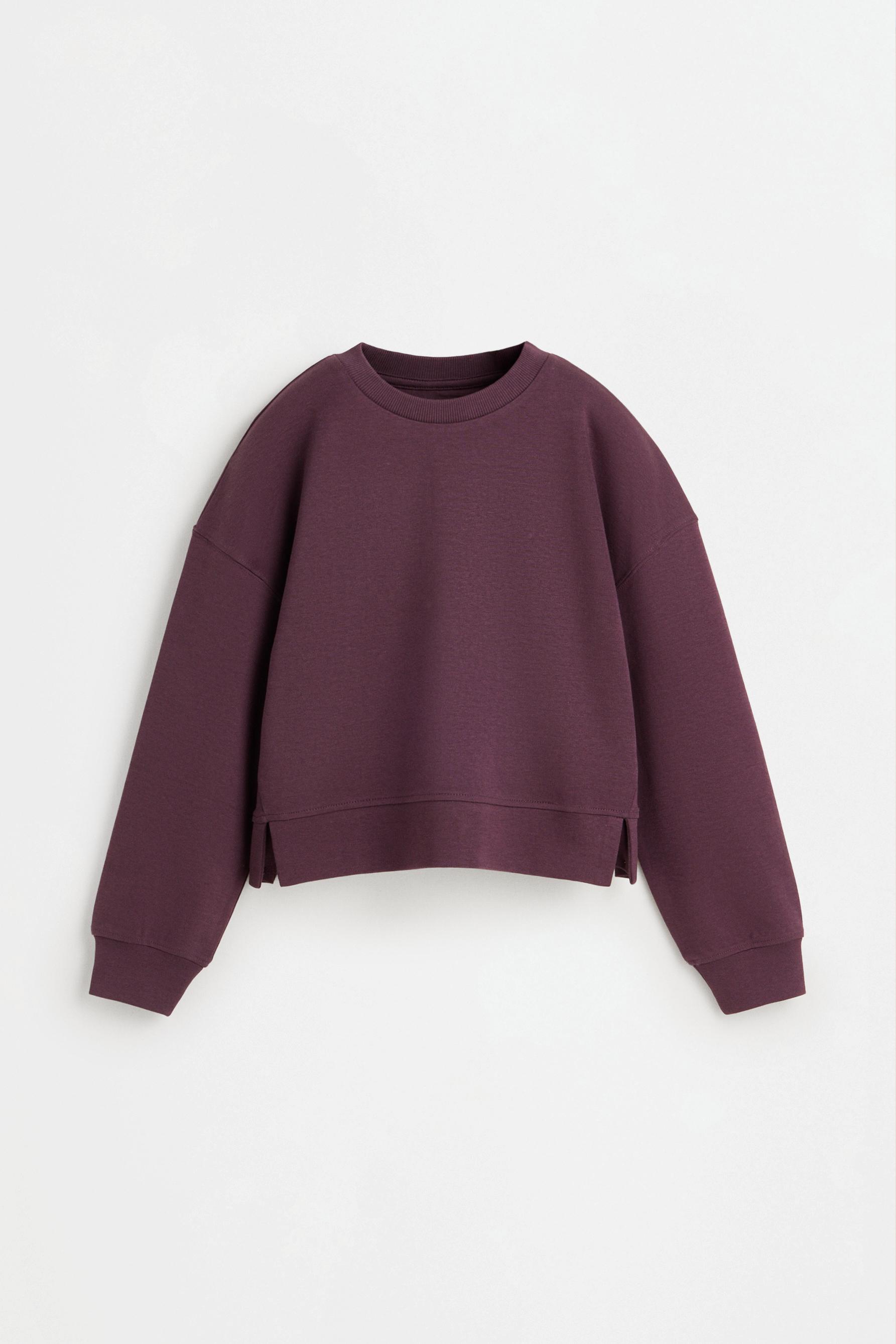 Interlock sweatshirt and flared leggings co-ord — PLUM