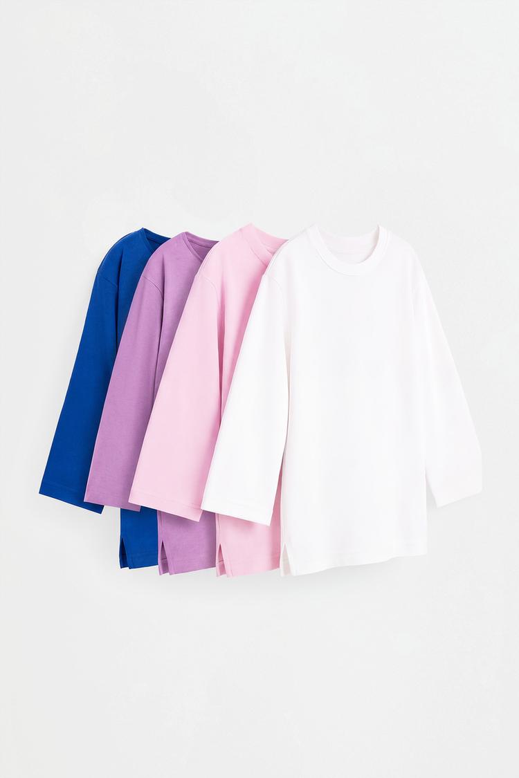 4-Pack of long sleeve T-shirts — BUBBLEGUM PINK