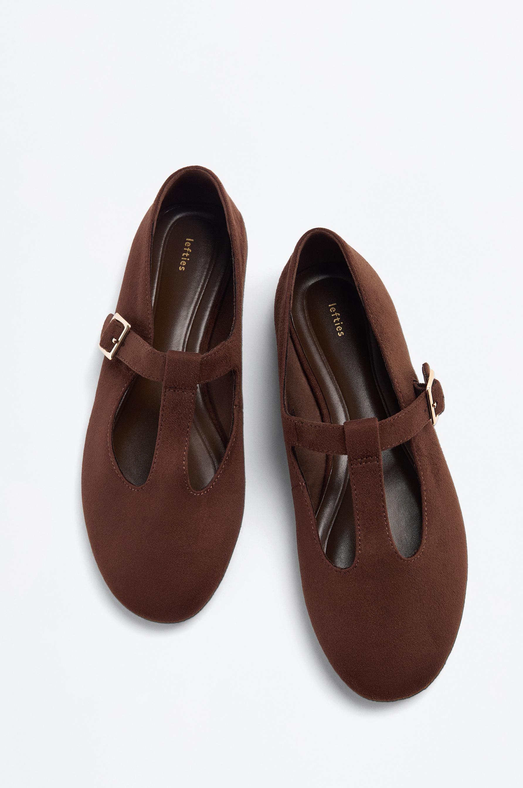 Lefties Kahverengi Lefties Suni Süet T-şeritli babet